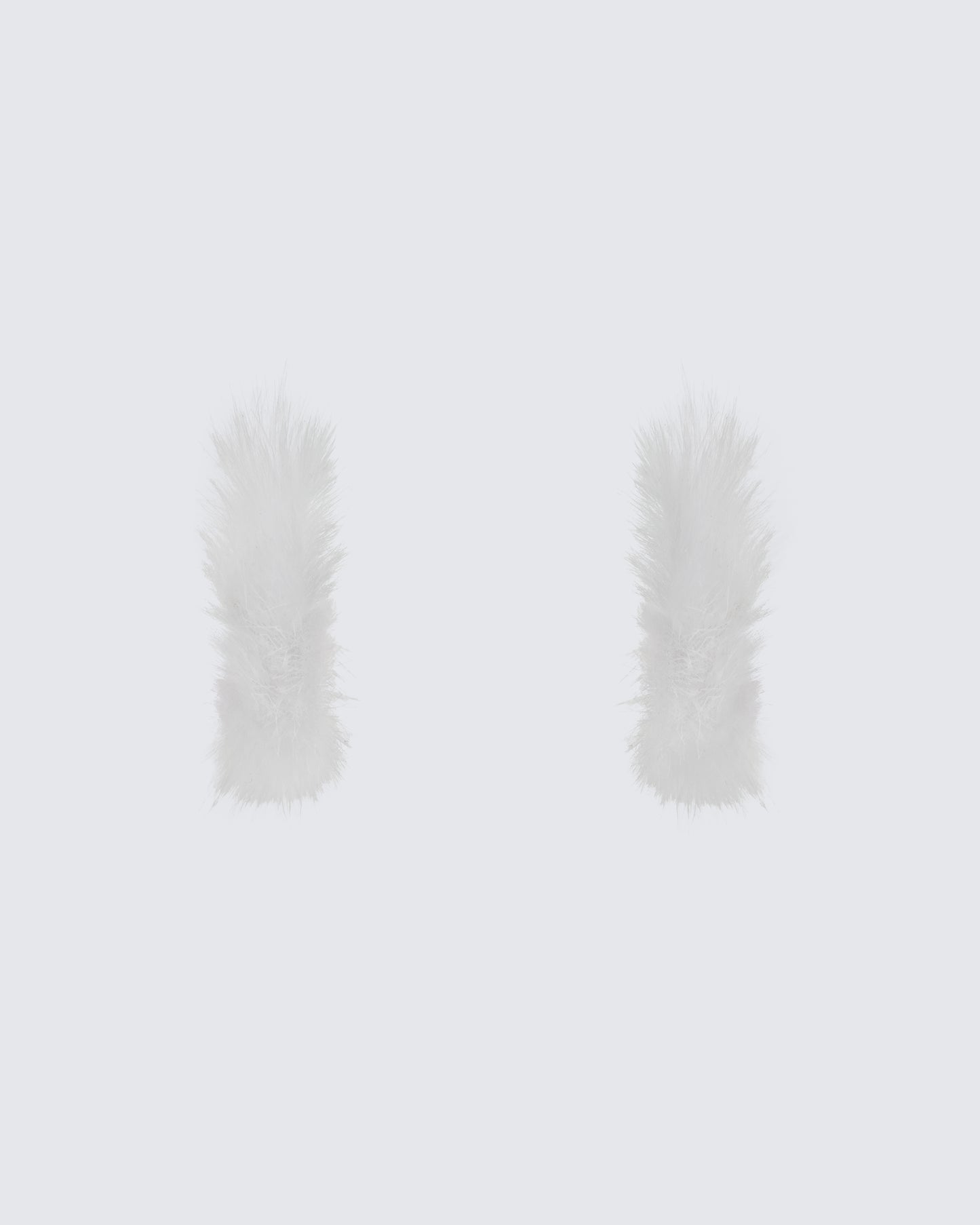 Huntleigh White Fur Hoop Earrings