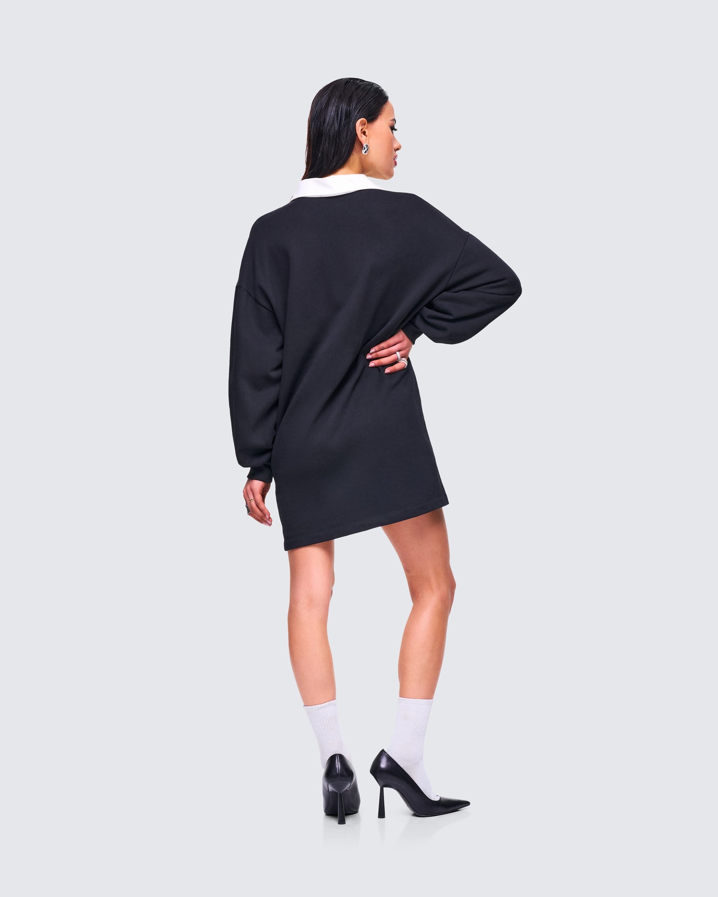 Iden Black Rugby Polo Dress