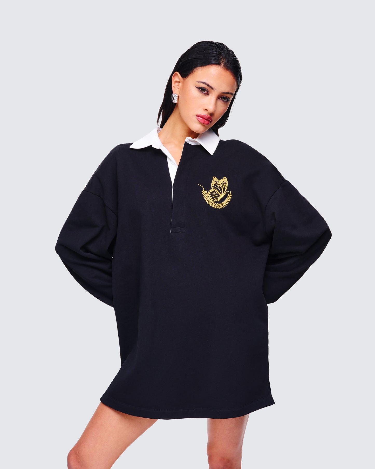 Iden Black Rugby Polo Dress