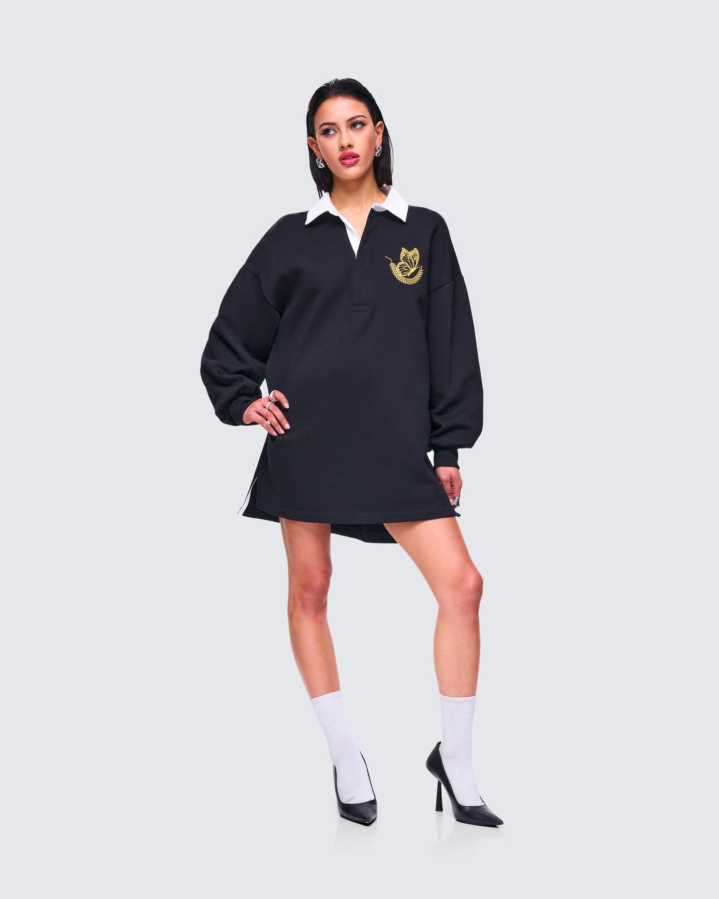 Iden Black Rugby Polo Dress