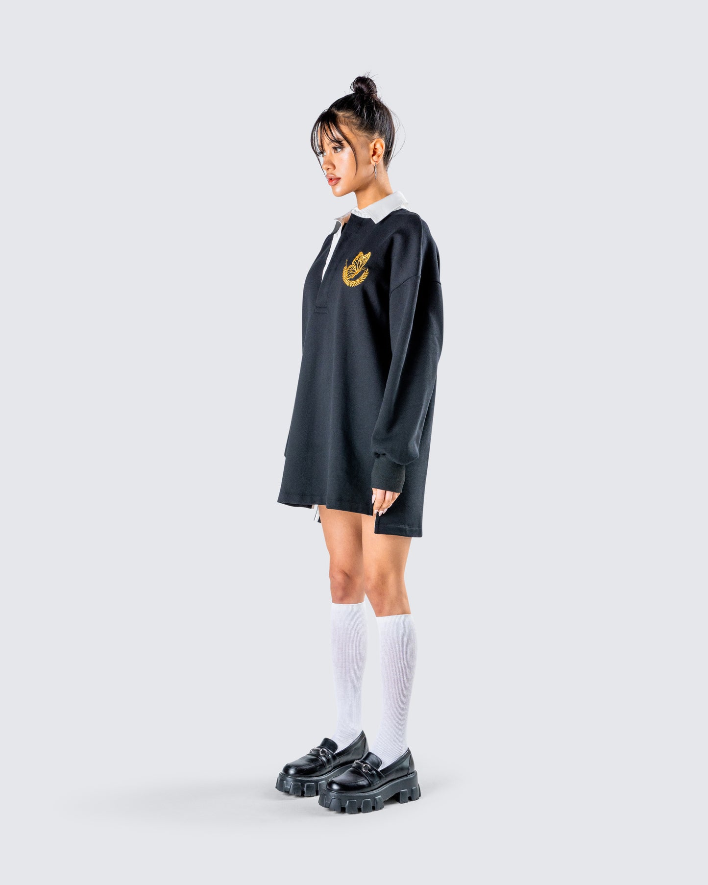 Iden Black Rugby Polo Dress