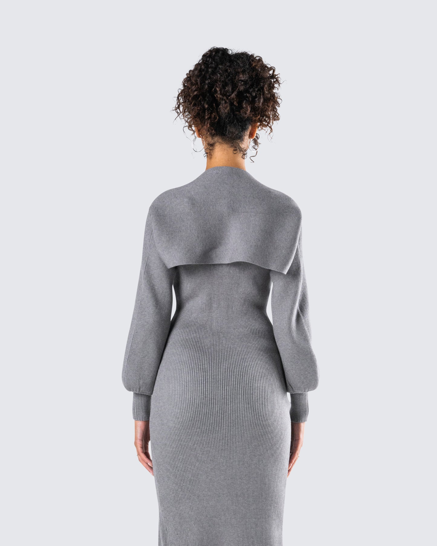 Ilana Grey Rib Shrug Sweater Top