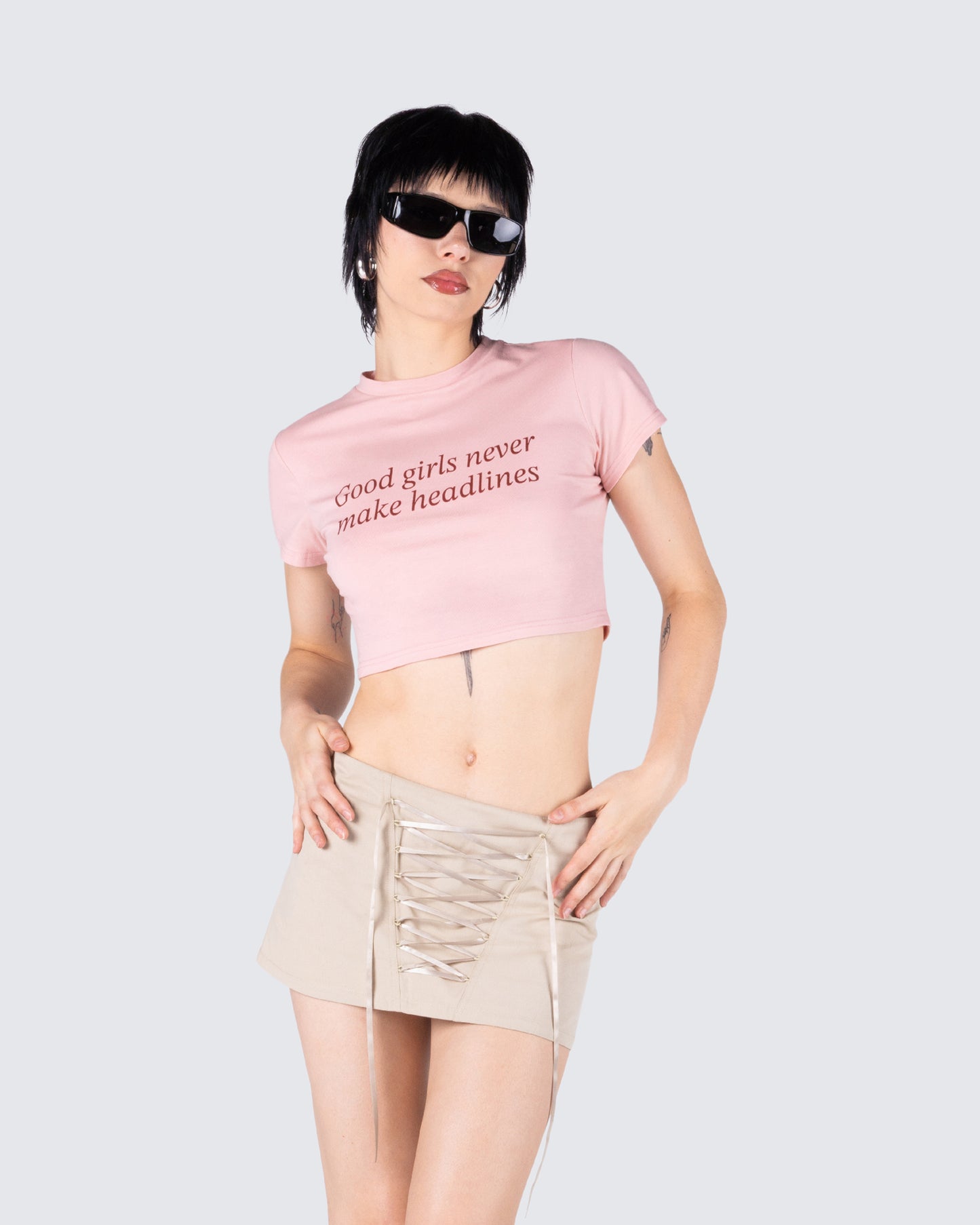 Imaan Pink Jersey Graphic Top