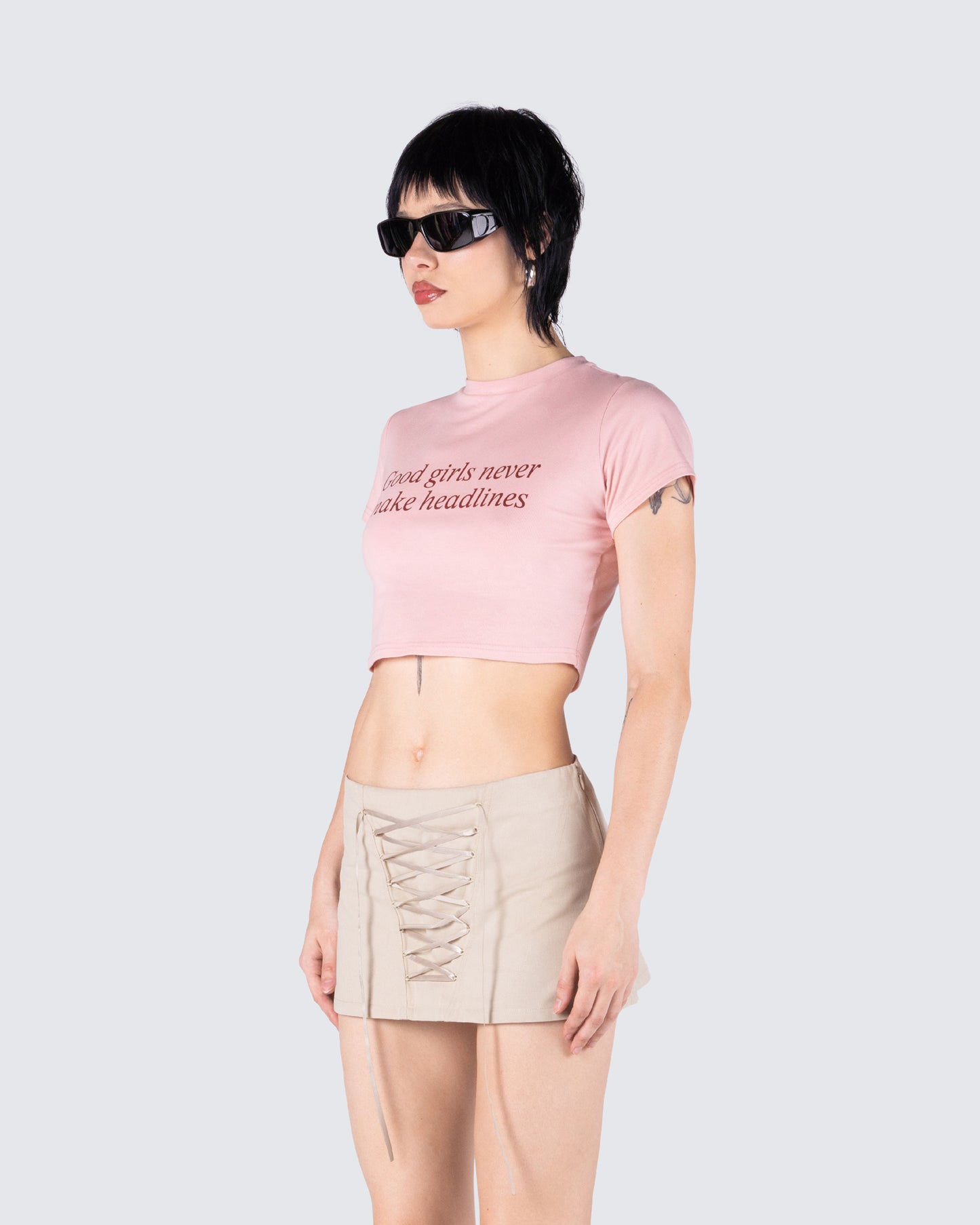 Imaan Pink Jersey Graphic Top