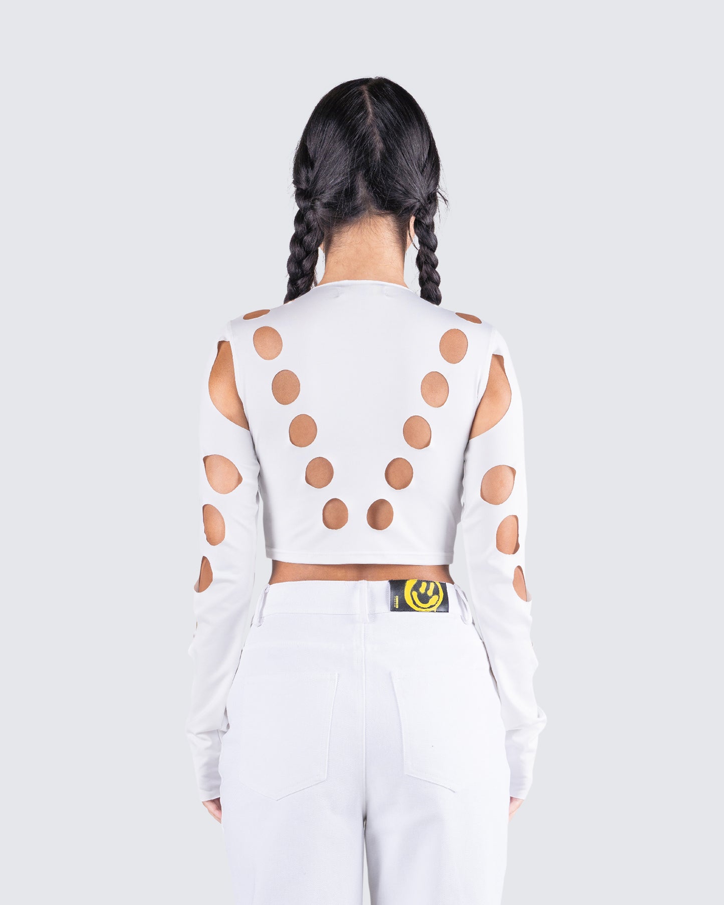 Iman White Cut Out Top