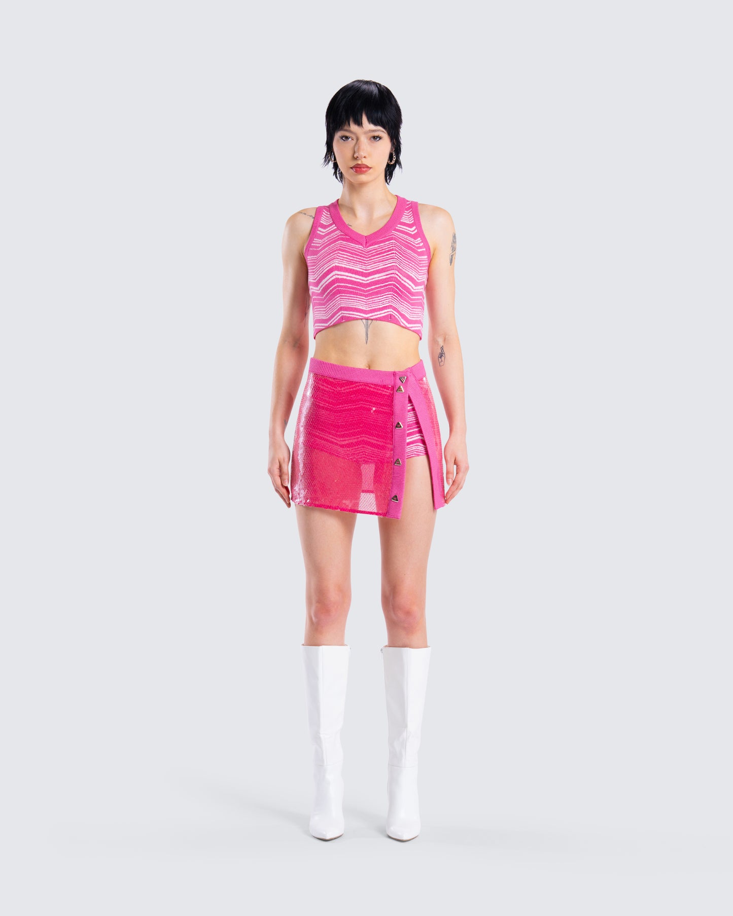 Irie Pink Print Set model front