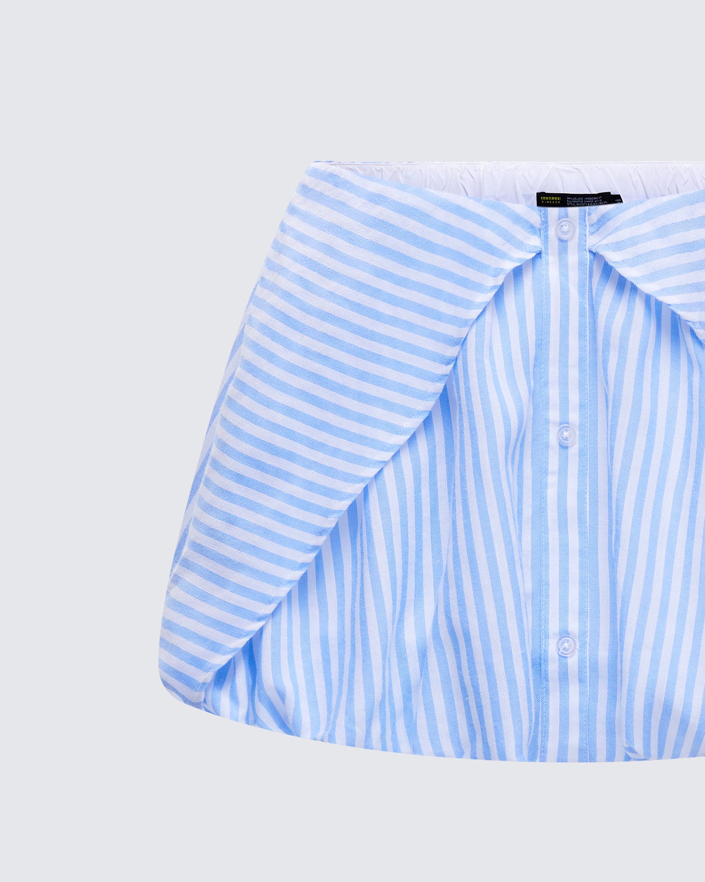 Isha Blue Striped Micro Mini Bubble Skirt