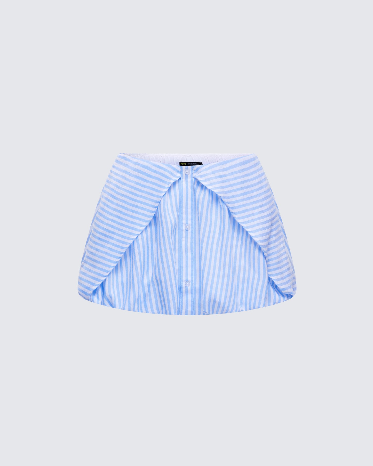 Isha Blue Striped Micro Mini Bubble Skirt product front