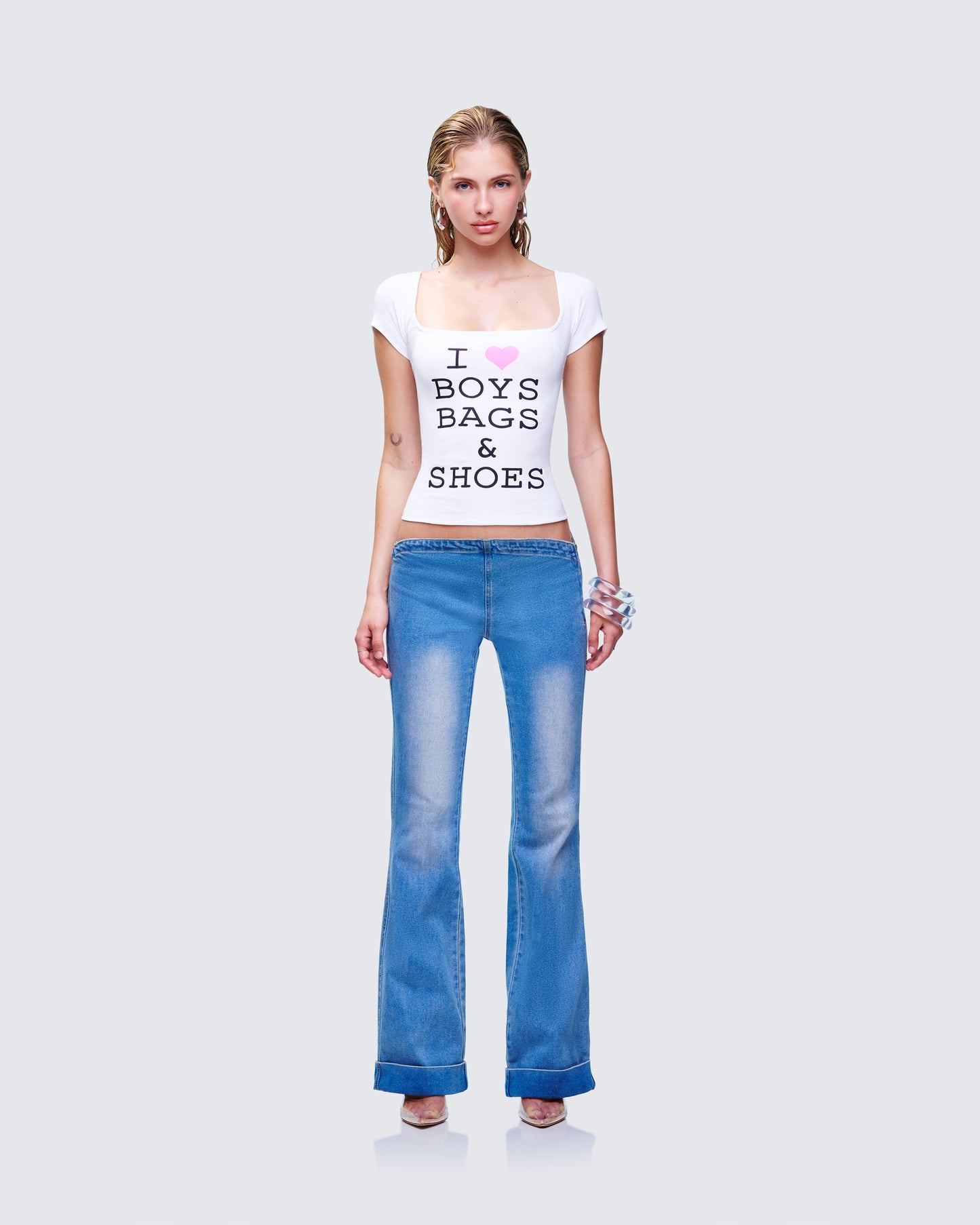 Isra Denim Set model front
