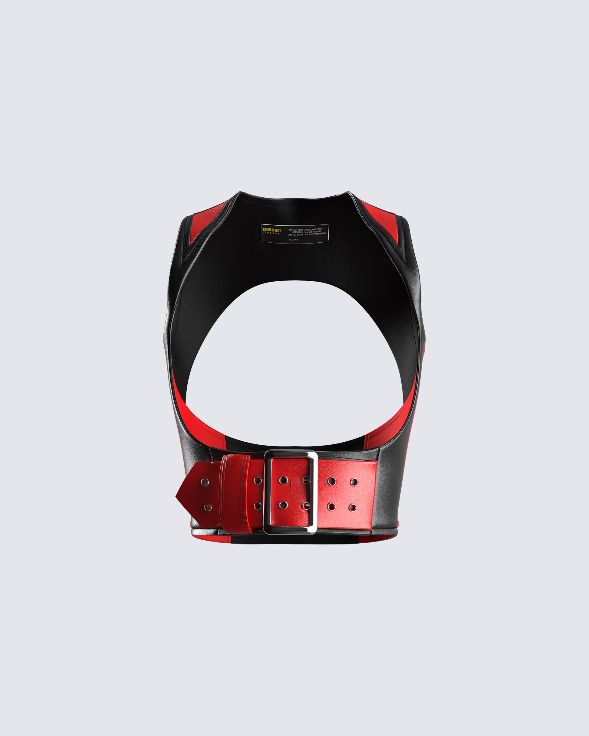 Itzel Black Vegan Leather Harness 3d product front