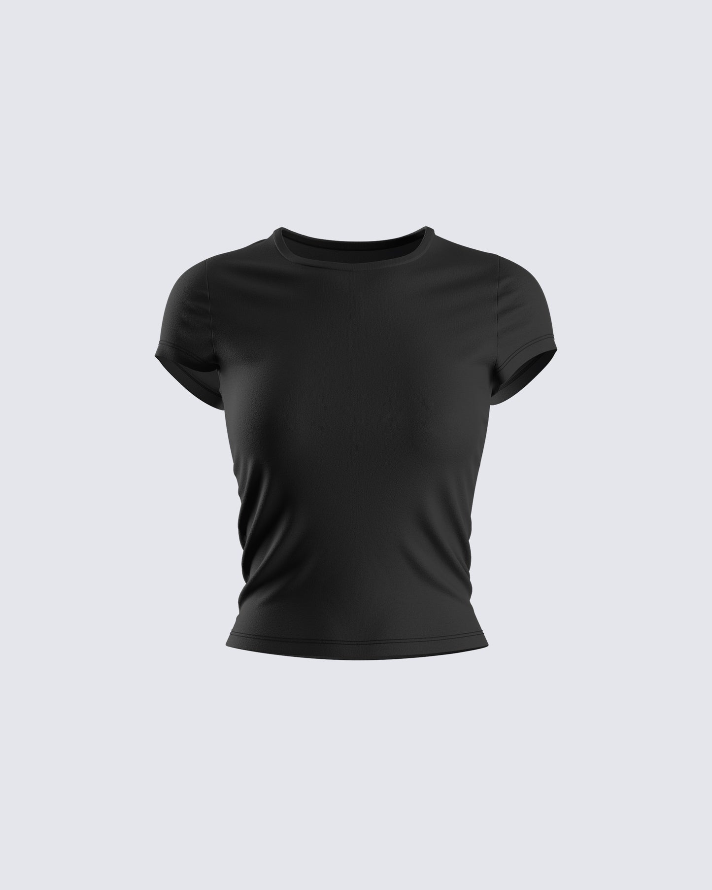Itzel Black Jersey Knit Top 3d product front