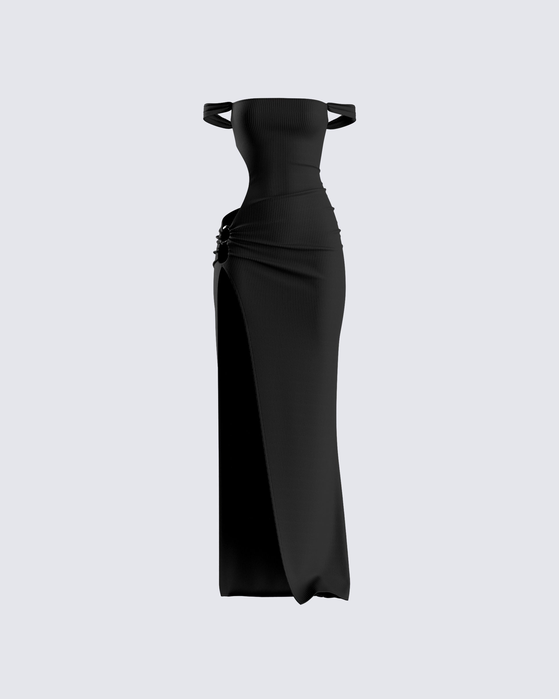 Janine Black Cut Out Maxi Dress 3d product front