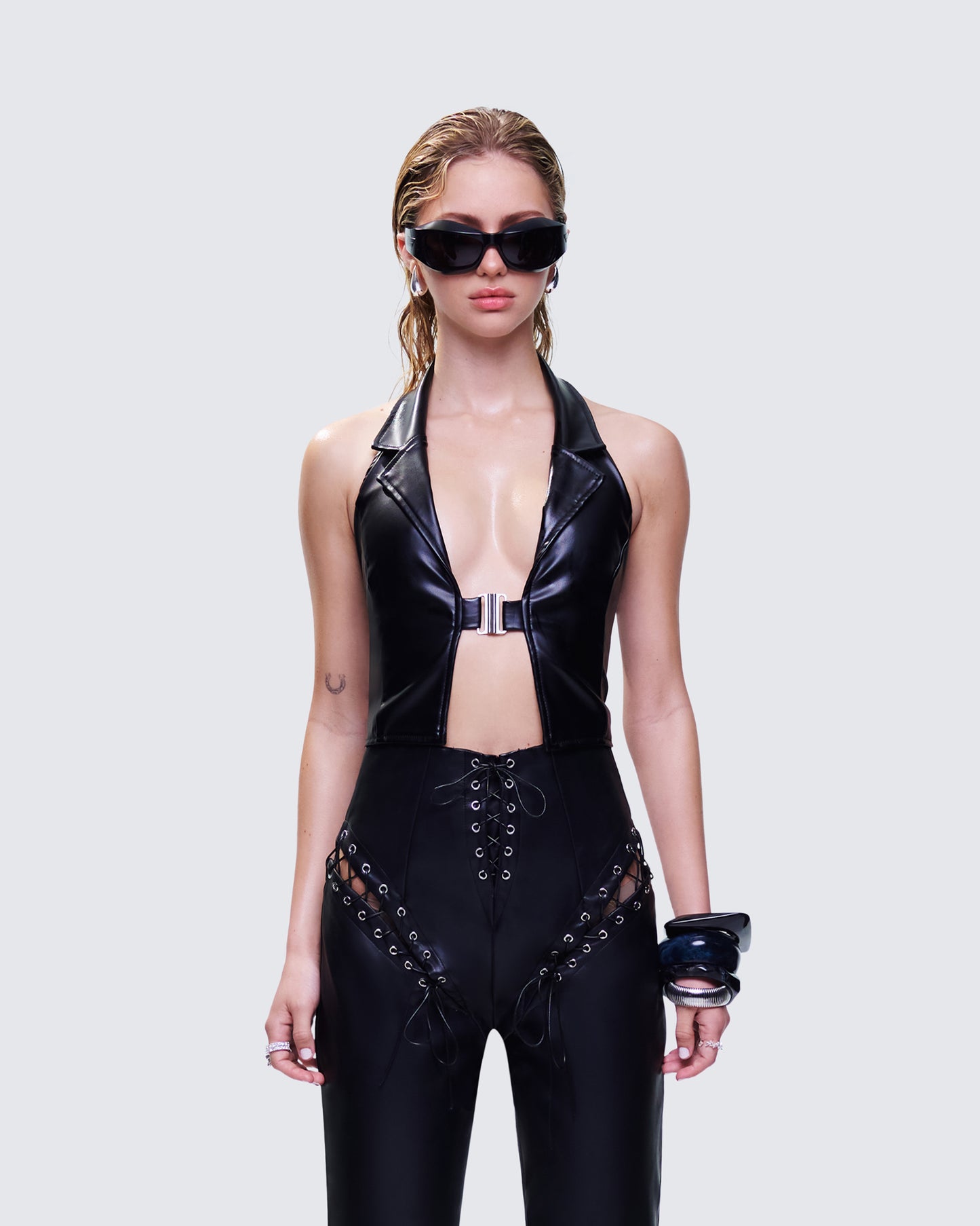 Jaxon Black Leather Top