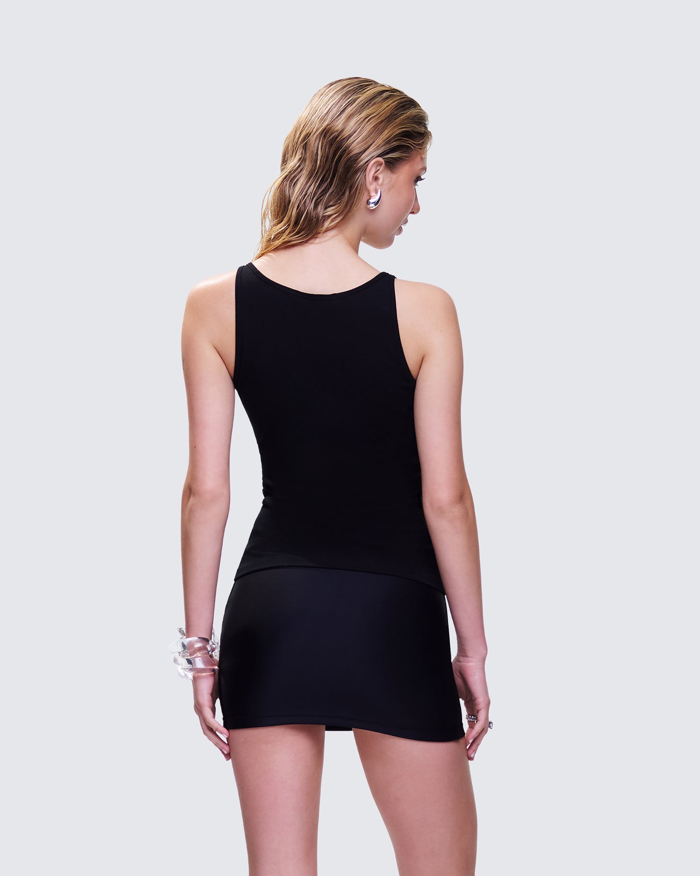 Jazlyn Black Invisible Strap Tank Top