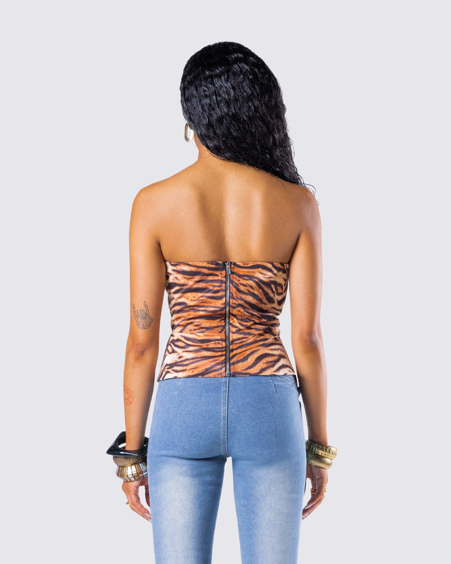 Juliana Brown Tiger Print Top