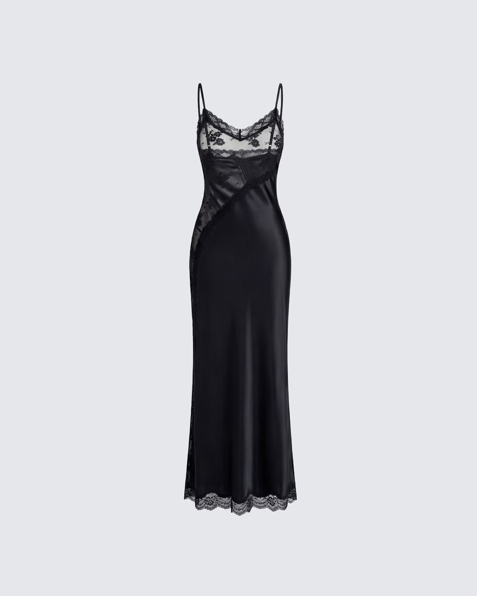 black silk lace dress Petite Plume Women's Silk Lace Slip Dress in Black S