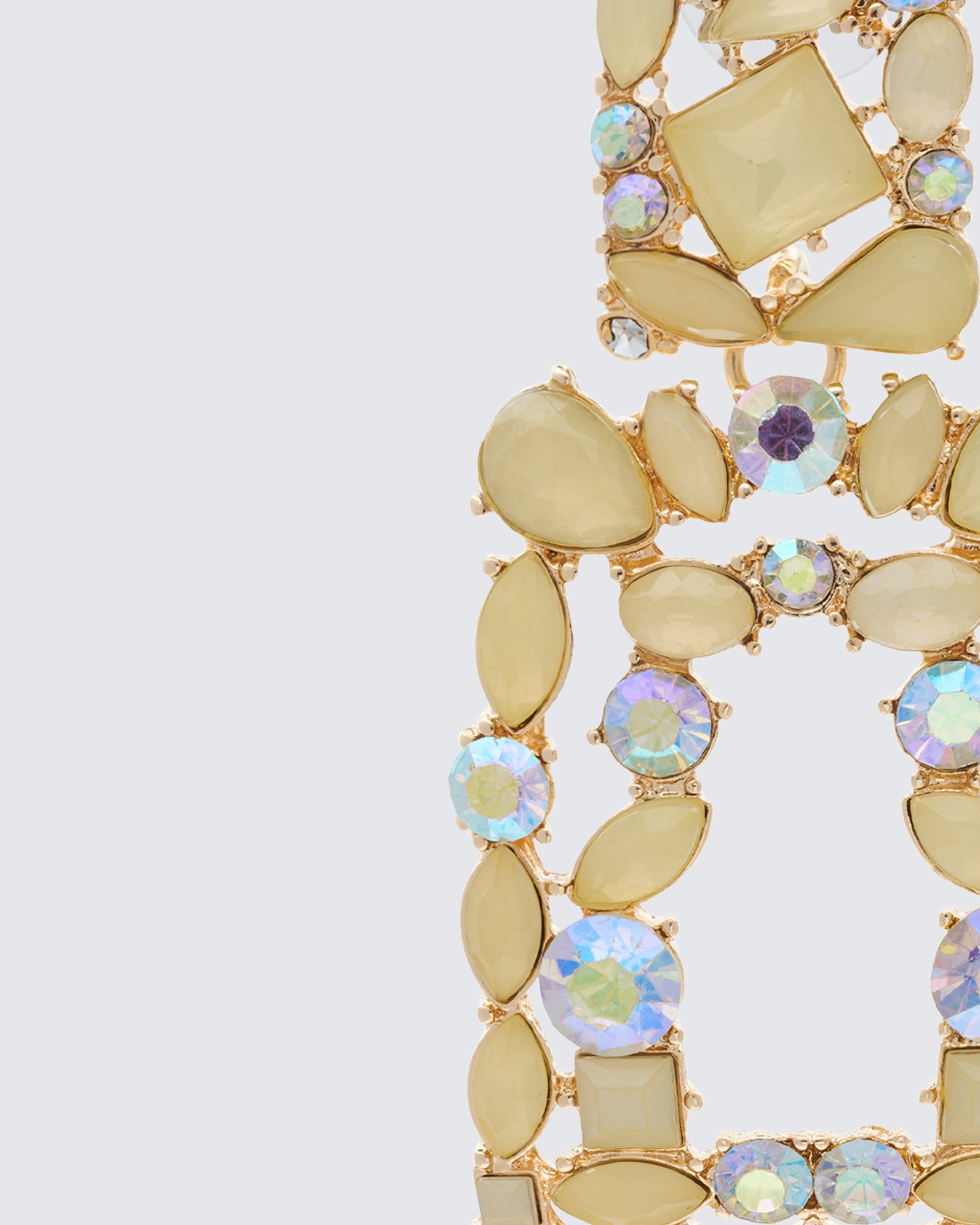Kamari Yellow Encrusted Dangle Earrings