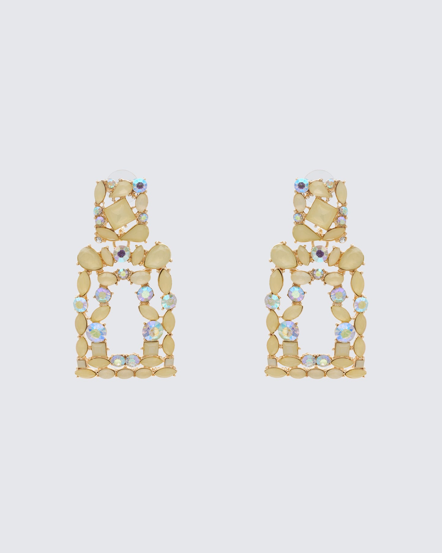 Kamari Yellow Encrusted Dangle Earrings