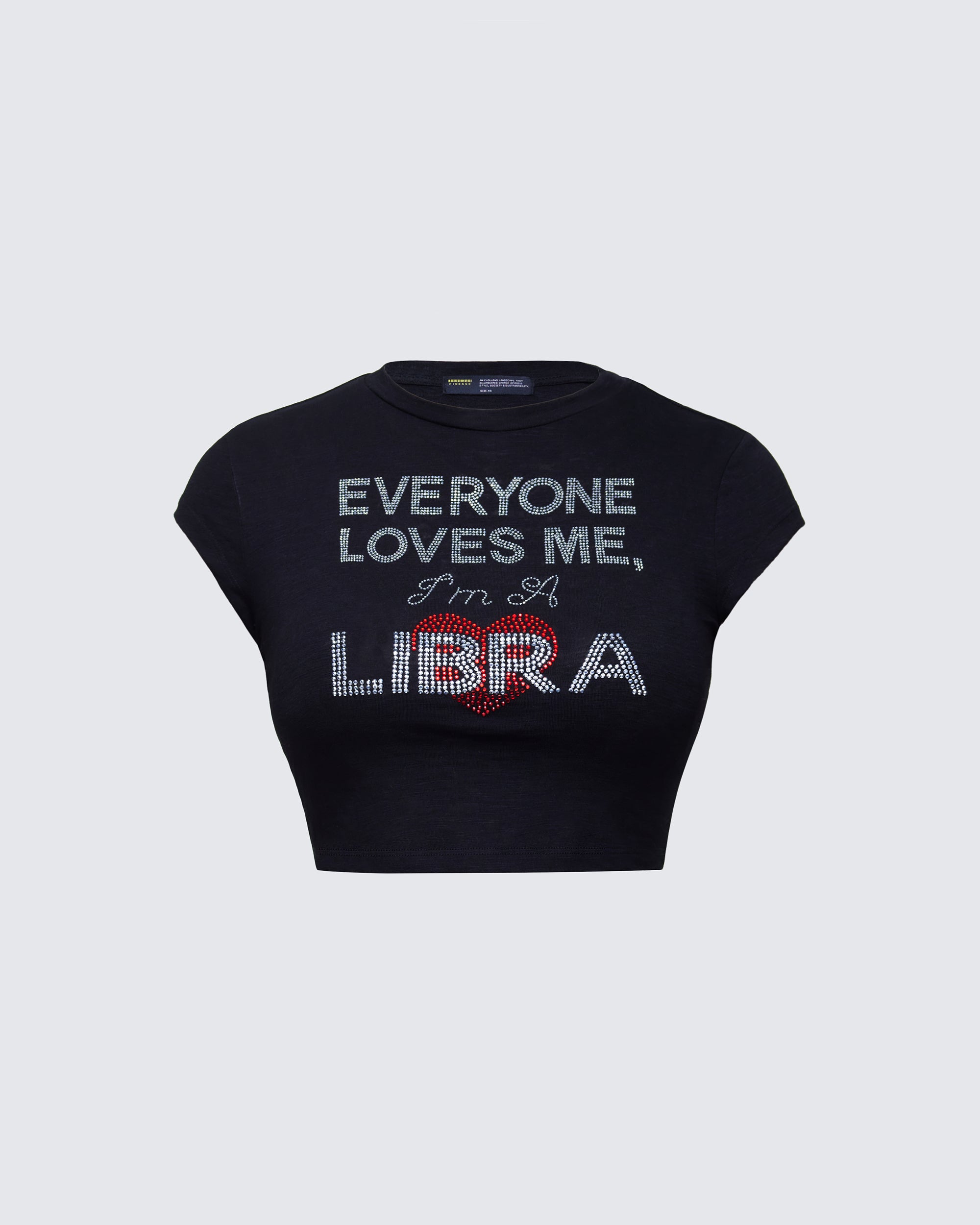 Black Libra Graphic Crop Top Zodiac Baby Tee – FINESSE