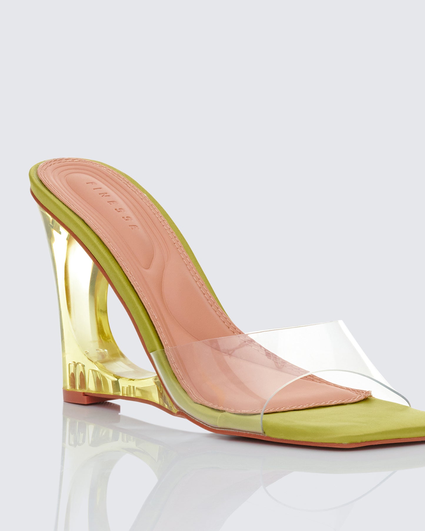 Karla Green Perspex Wedge Sandal