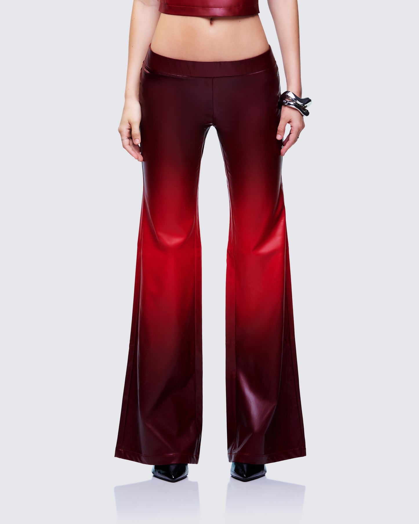 Kiara Multi Ombre Vegan Leather Pants model front