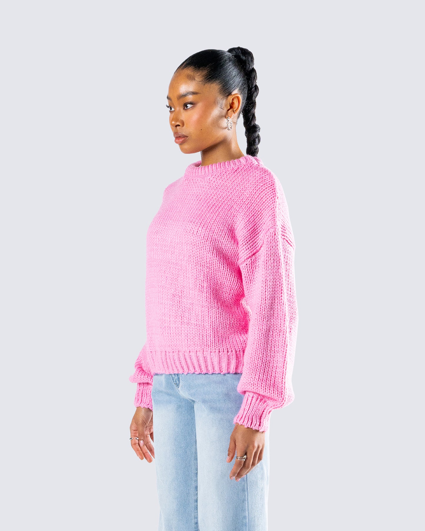 Kiera Pink Chunky Sweater Top