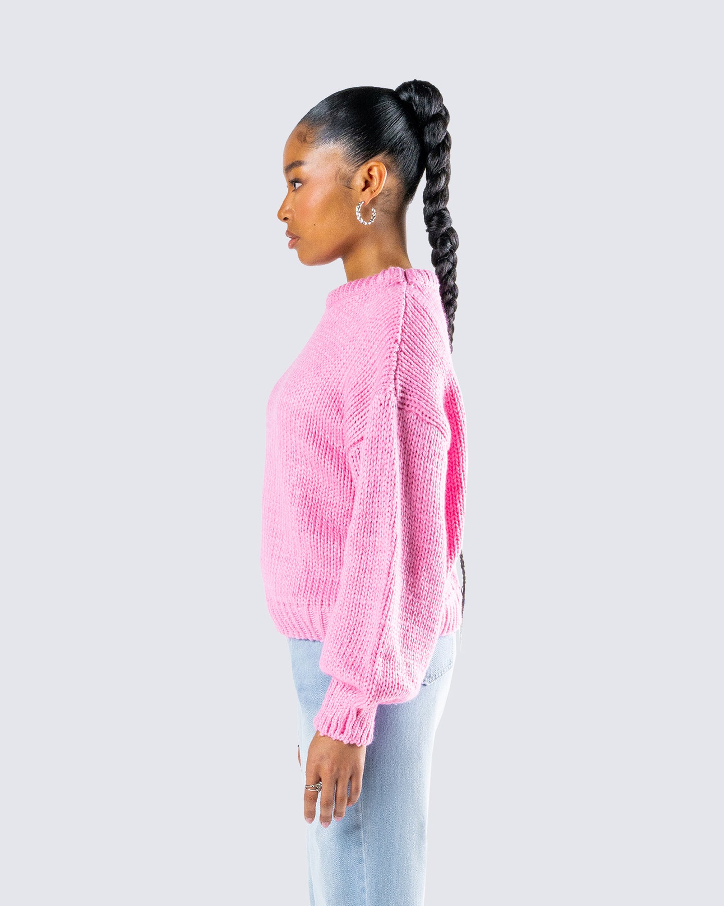 Kiera Pink Chunky Sweater Top