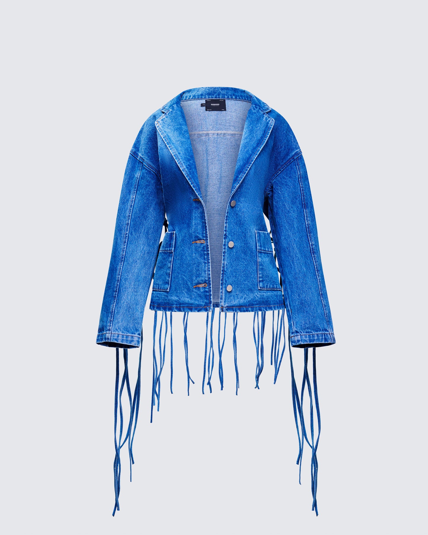Kumi Blue Denim Macrame Jacket product front
