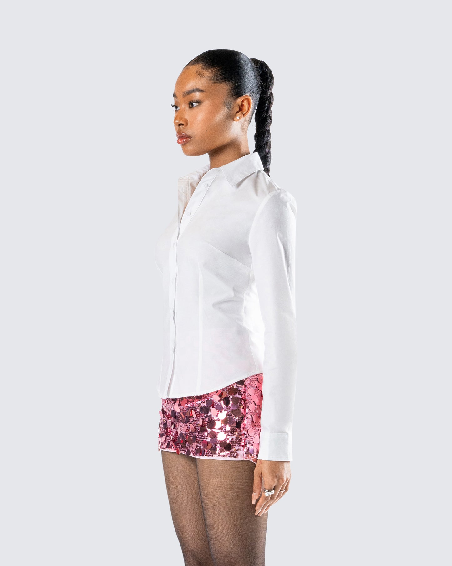 Kyra Fitted White Poplin Shirt