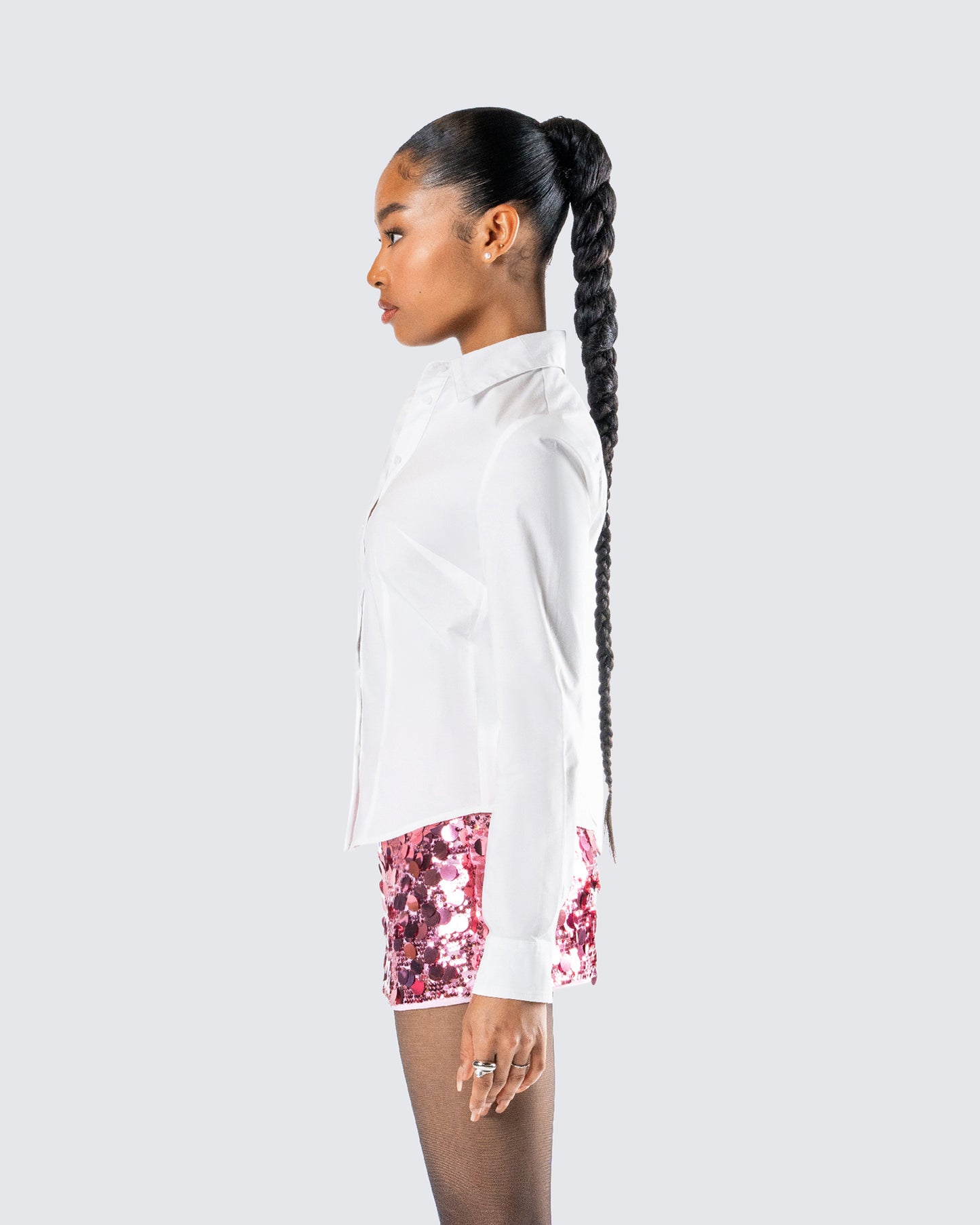 Kyra Fitted White Poplin Shirt