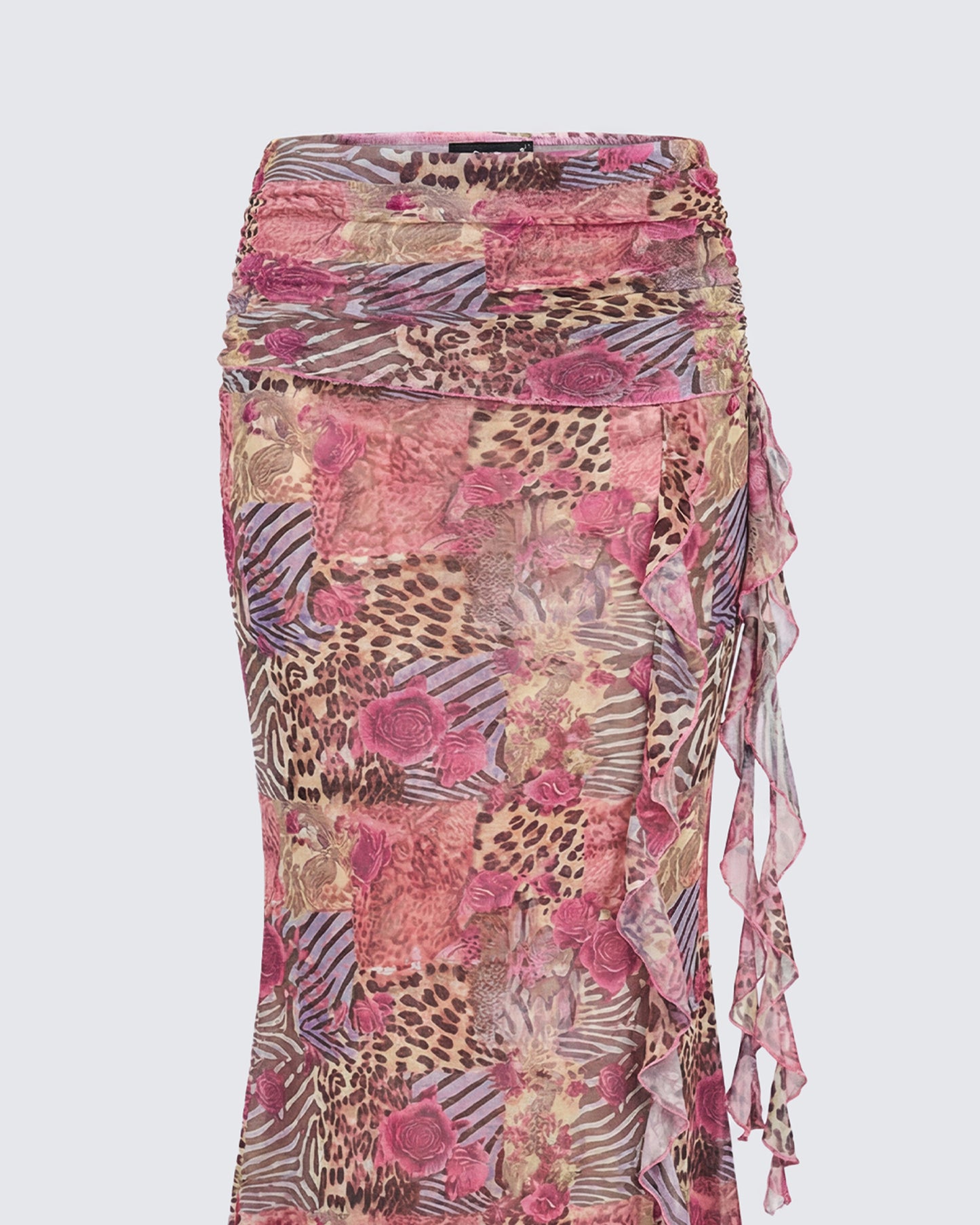 Kani Multi Printed Mesh Maxi Skirt
