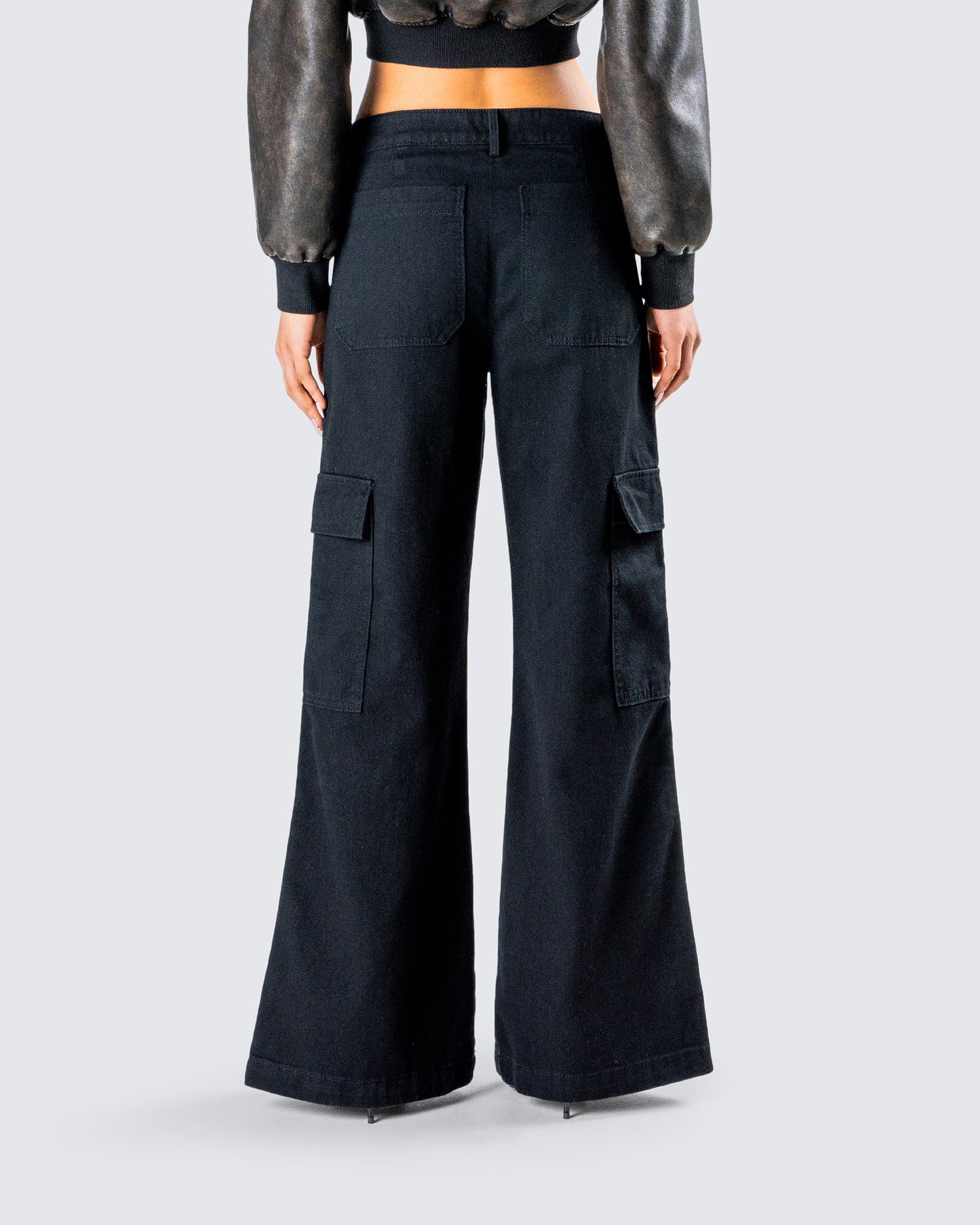 Laina Black Twill Pocket Pant