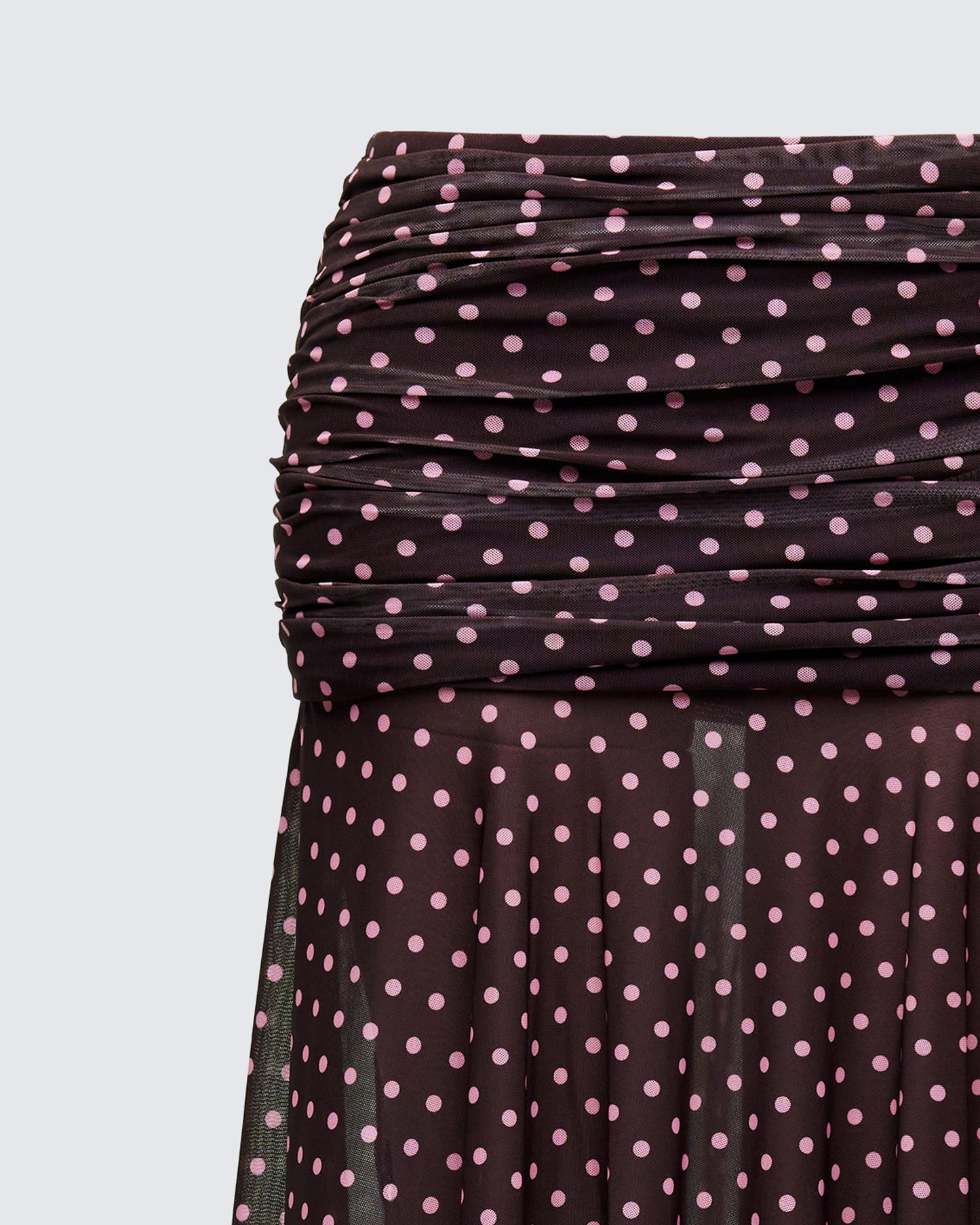 Lehlani Brown Polka Drop Waist Midaxi Skirt