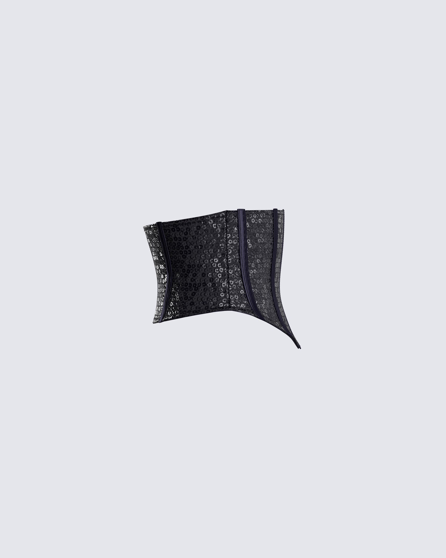 Lerata Black Sequin Corset Top