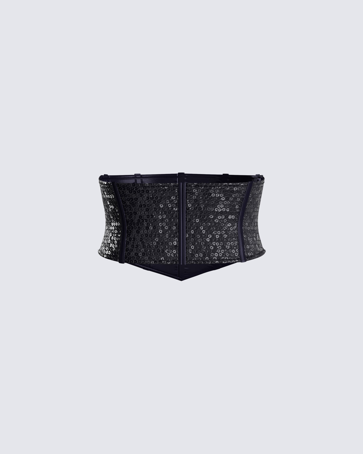 Lerata Black Sequin Corset Top