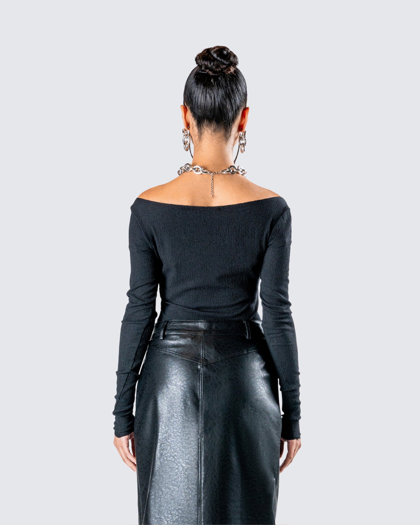 Leslie Black Off Shoulder Top