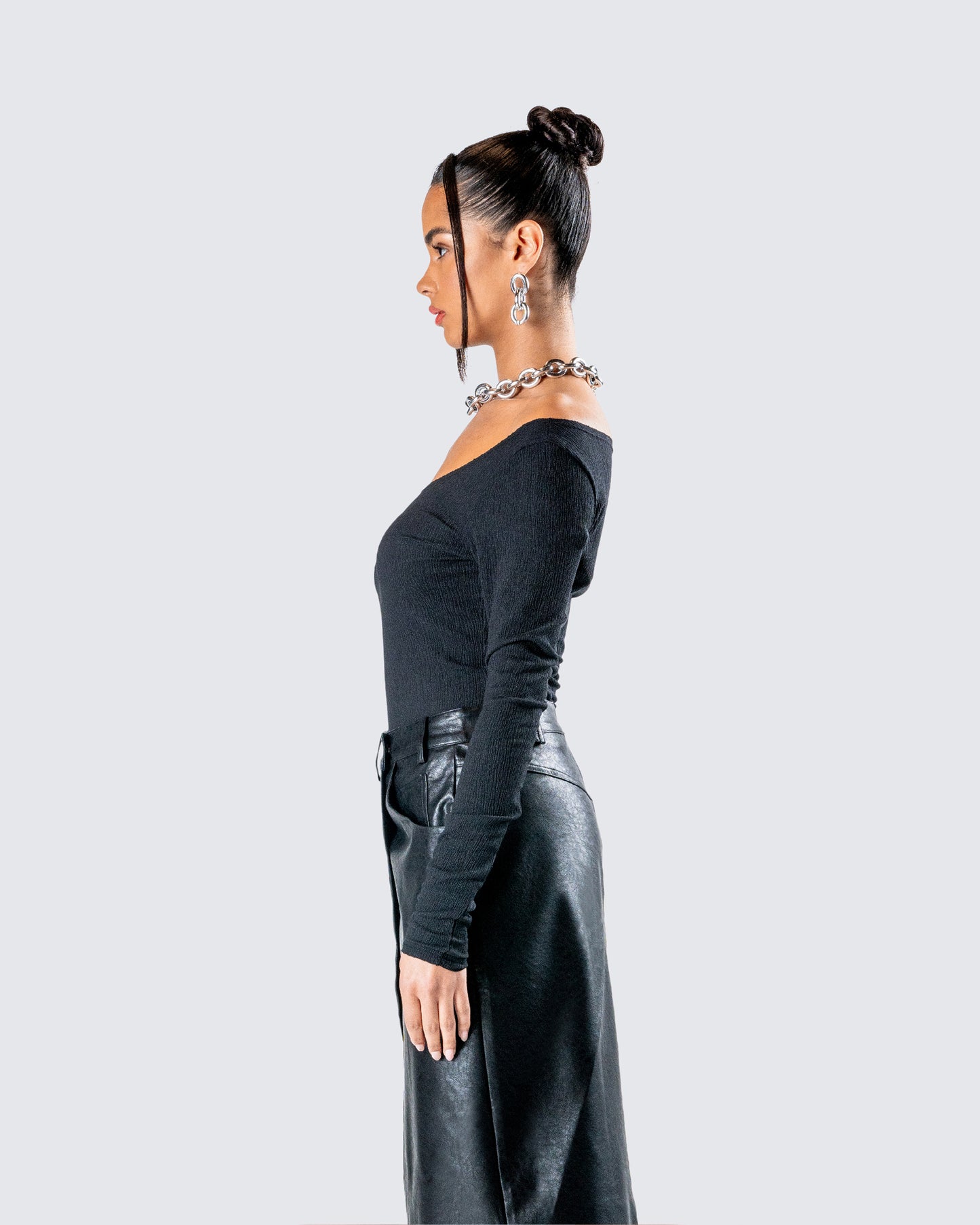 Leslie Black Off Shoulder Top