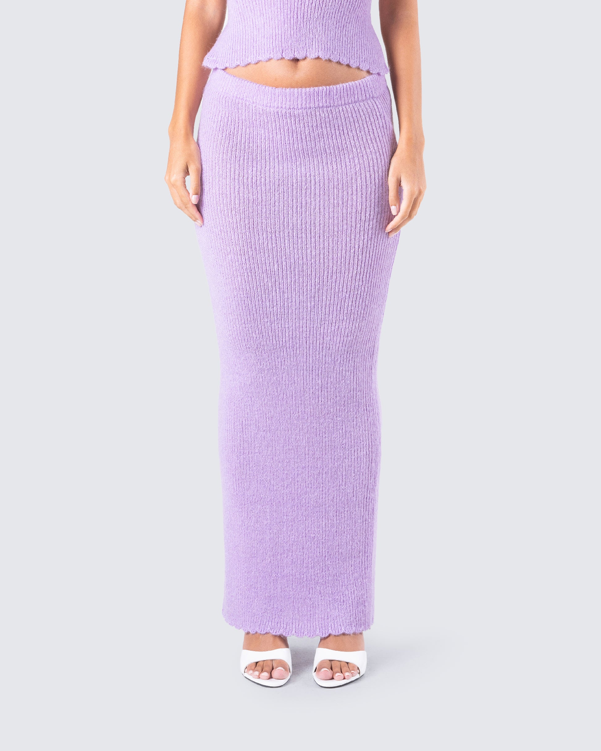 Liberty Lavender Knit Maxi Skirt model front