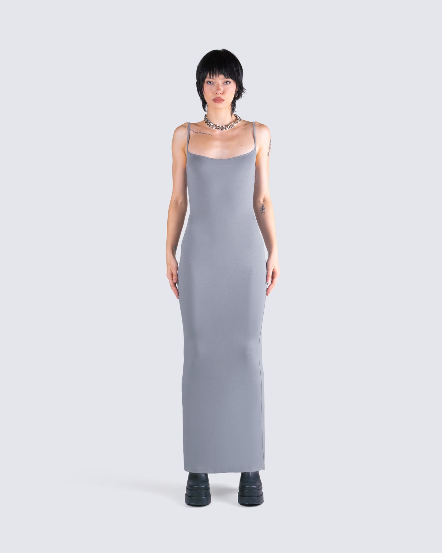 imageLilibet Grey Maxi Dress model front