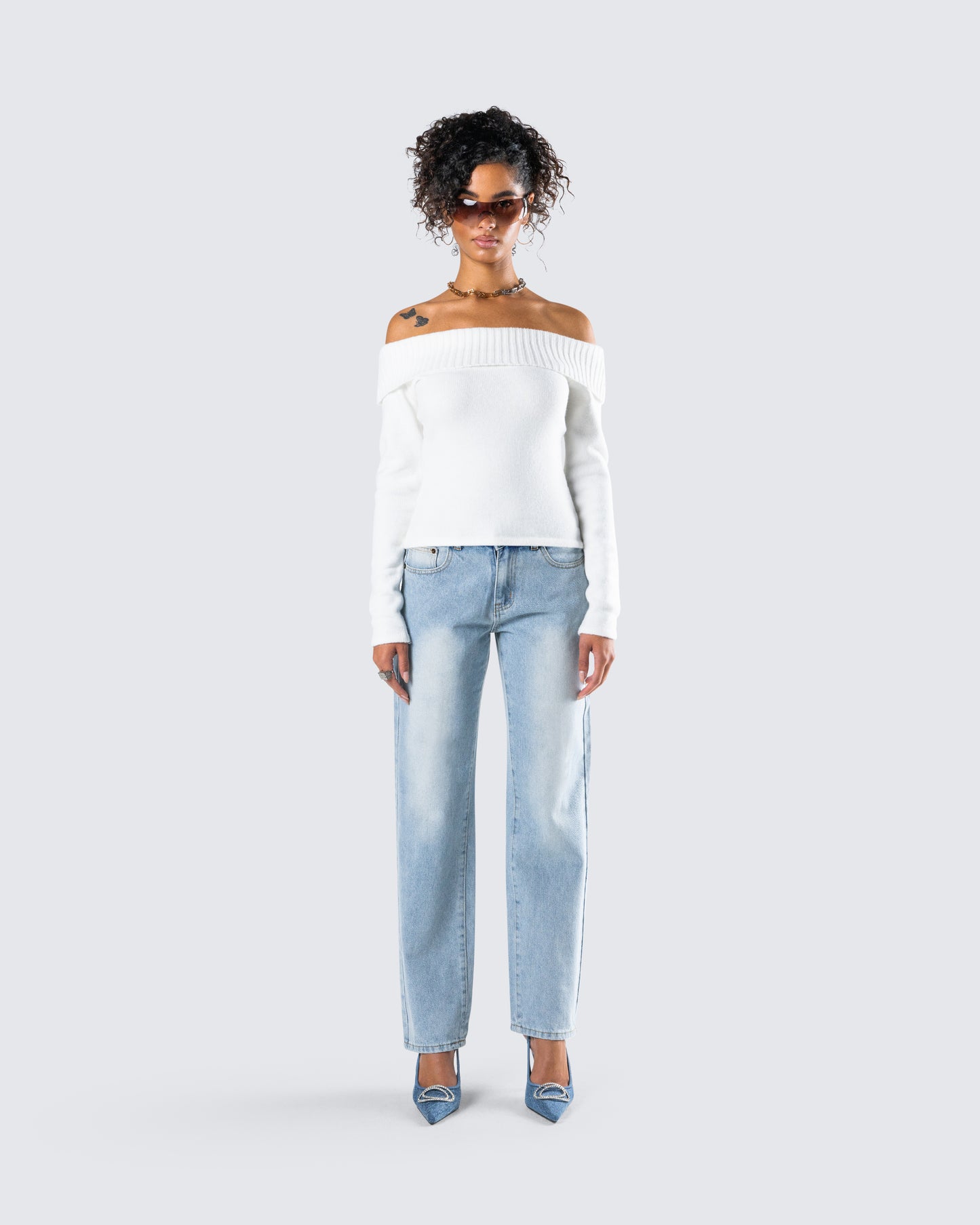 Lorraine Denim Set model front