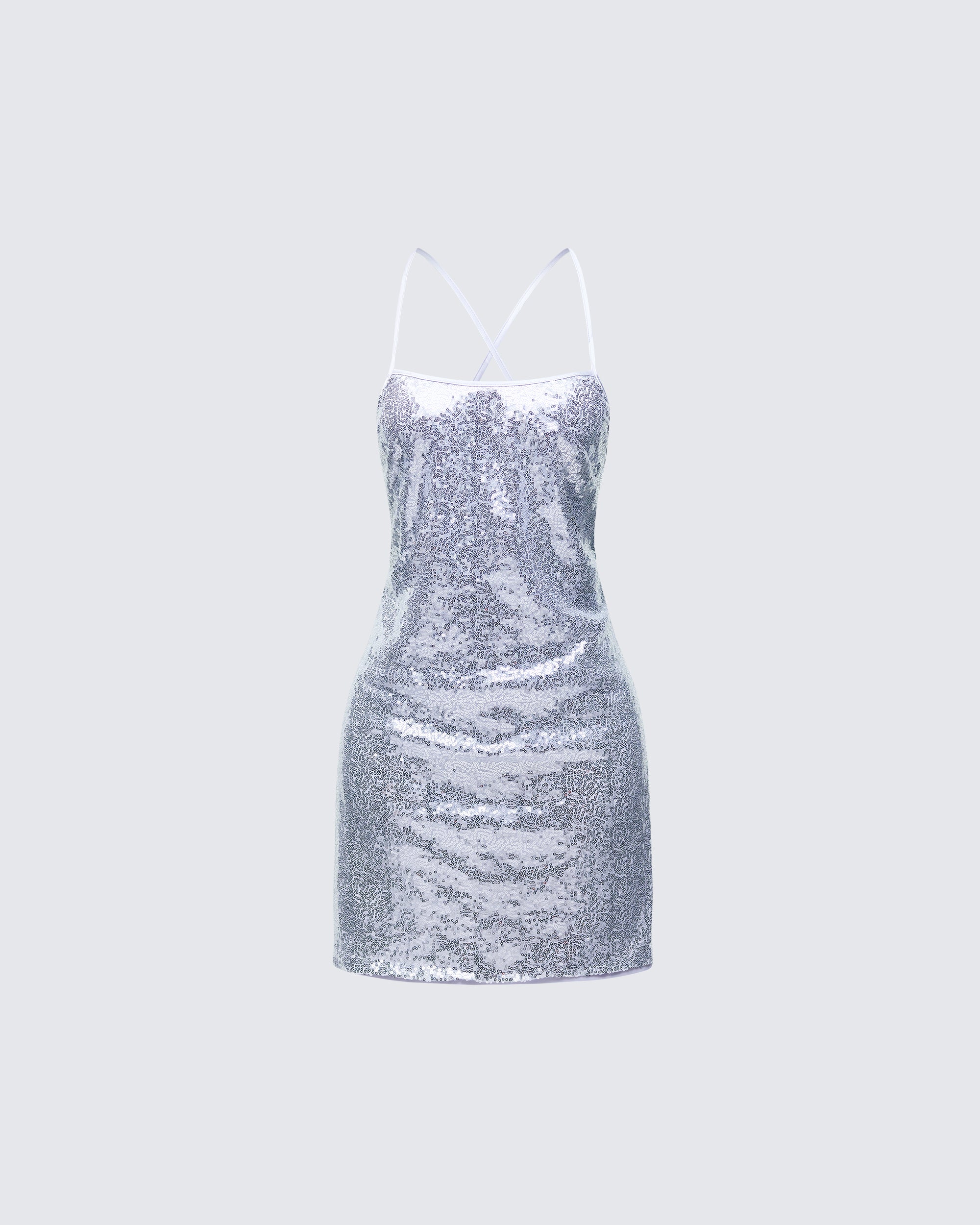 silver sequin cami dress womens Sequin Cami Mini Dress in SILVER SEQUIN