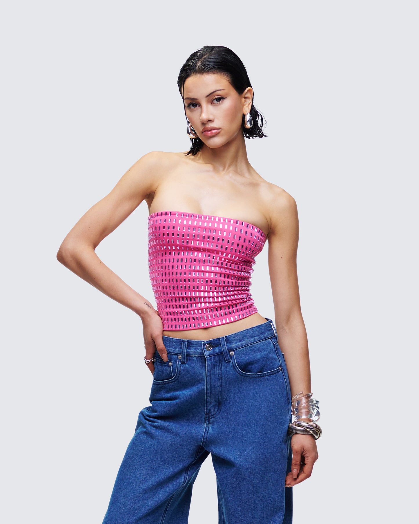 Luminosa Pink Hotfix Tube Top