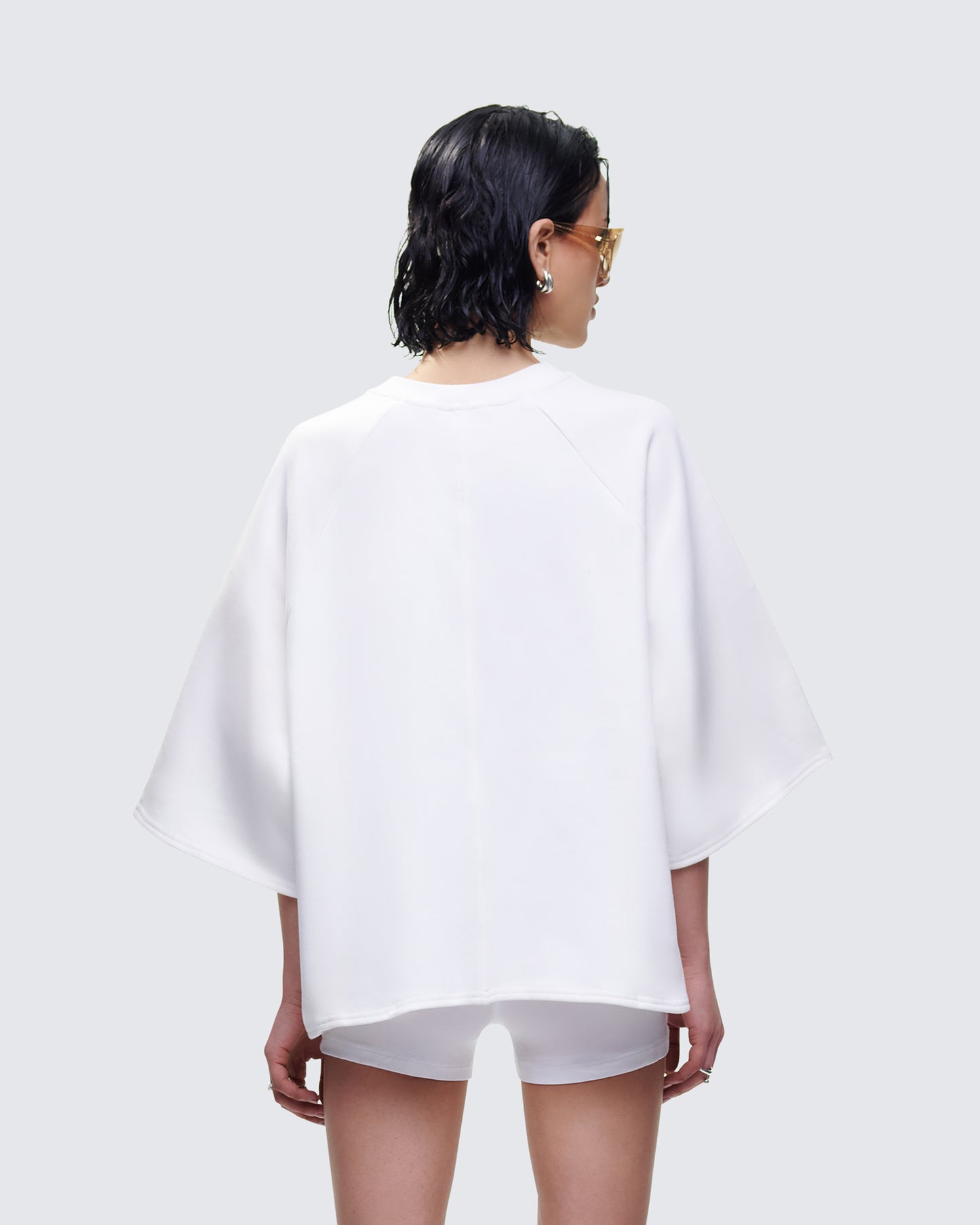 Mabelle White Oversized Raglan Top