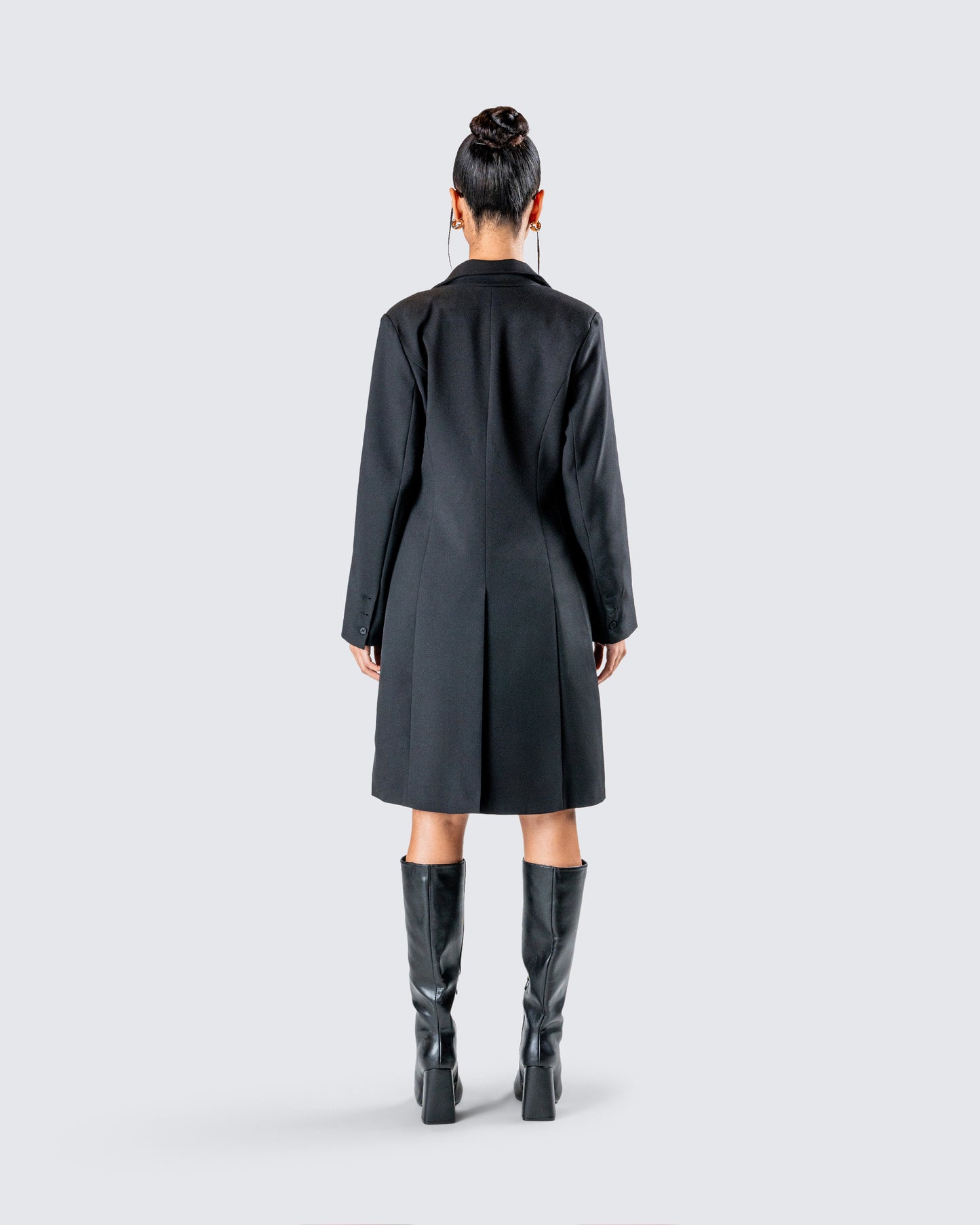 Mackenzie Black Longline Coat