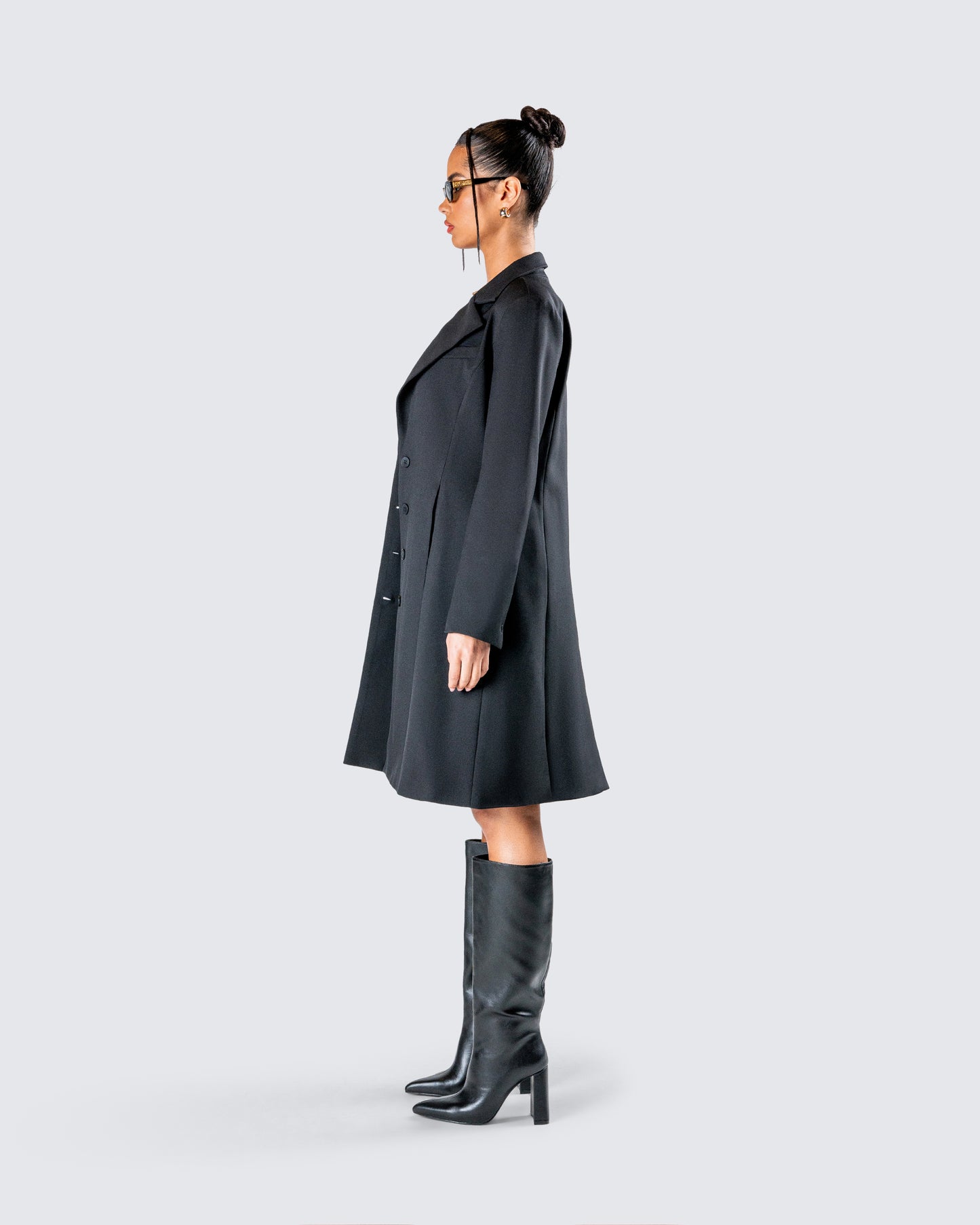 Mackenzie Black Longline Coat