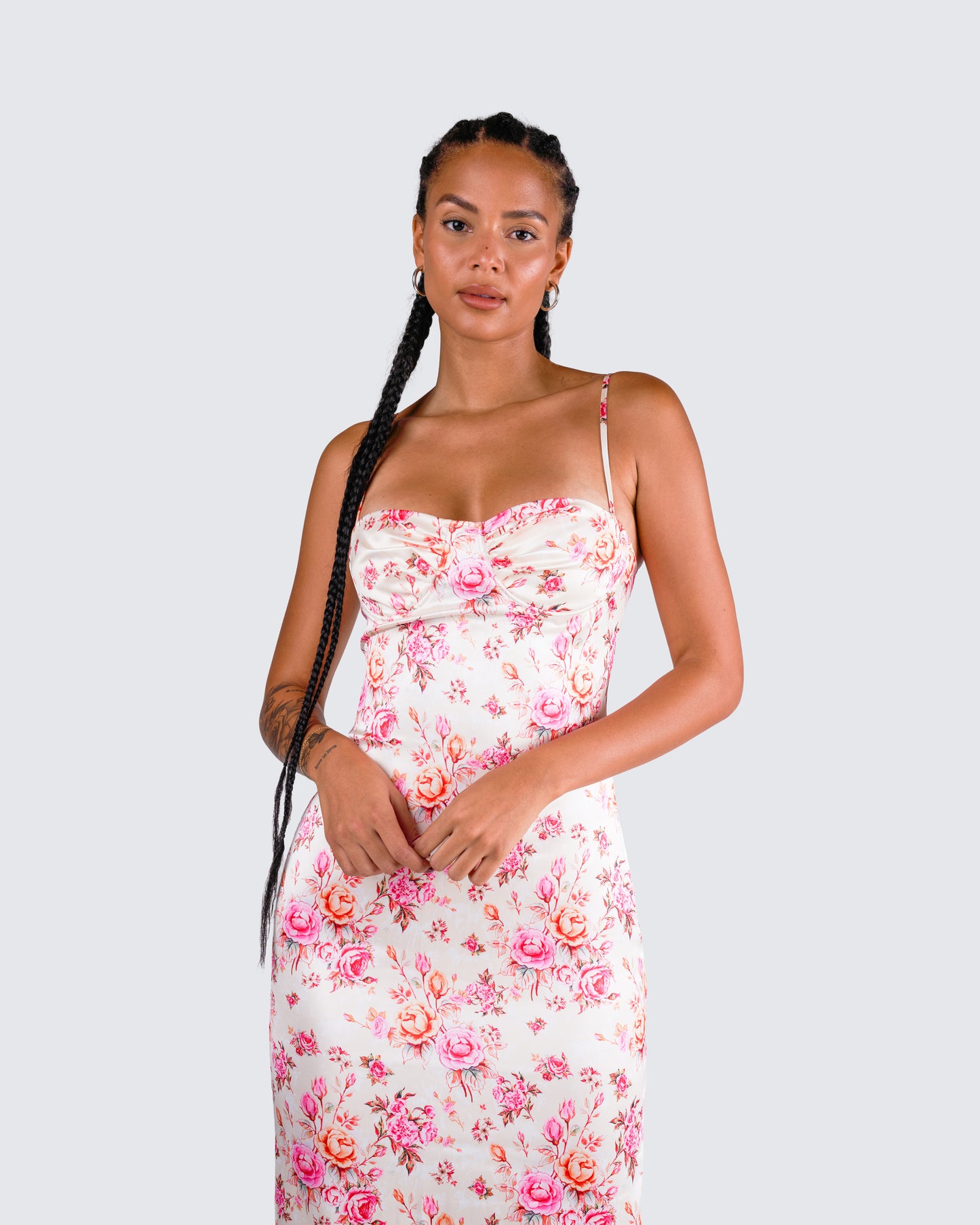 Maelle Ivory Flower Print Dress