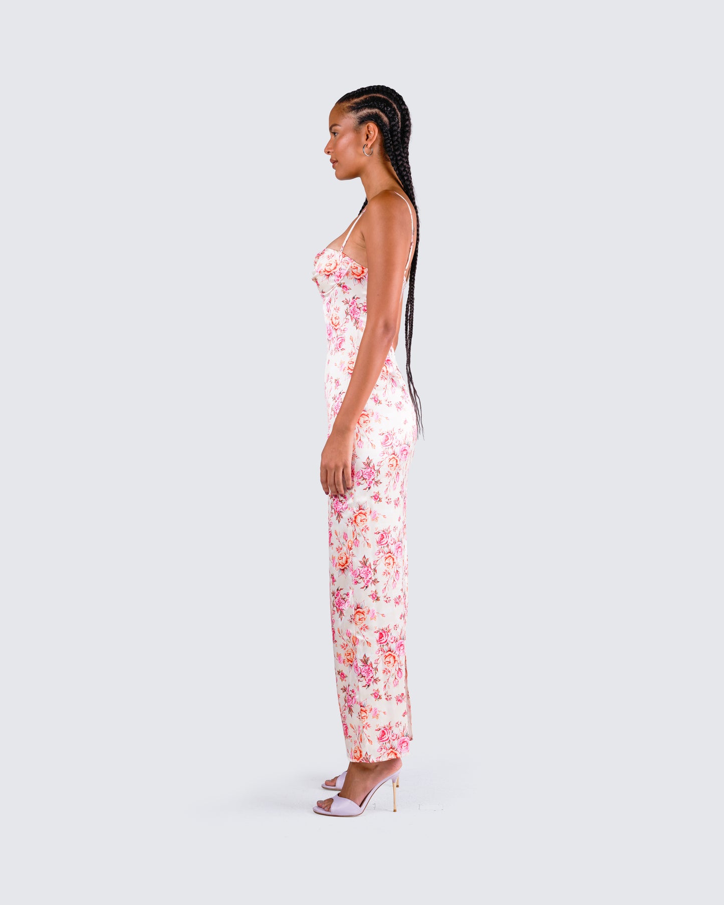 Maelle Ivory Flower Print Dress