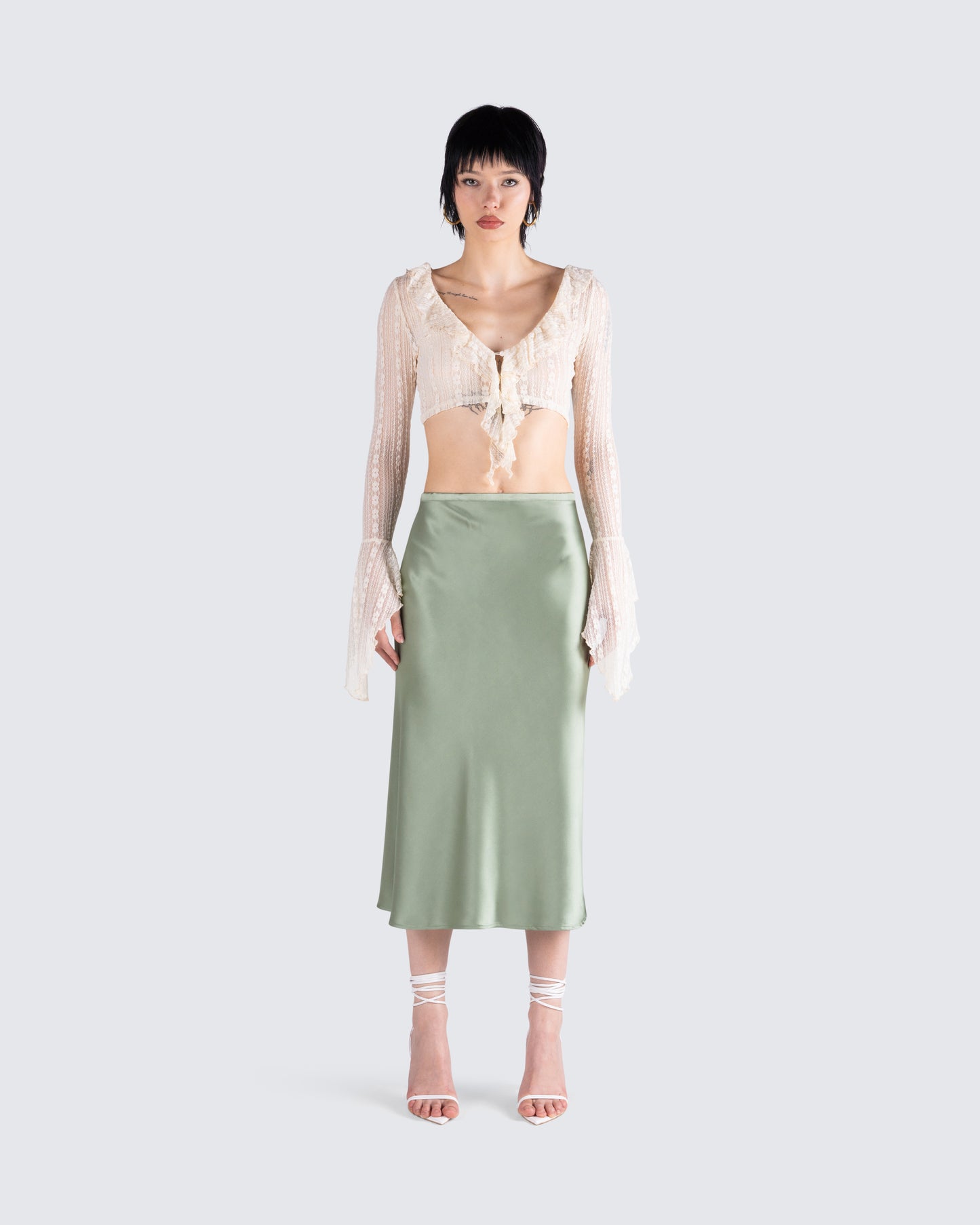 Maeve Satin Set model front