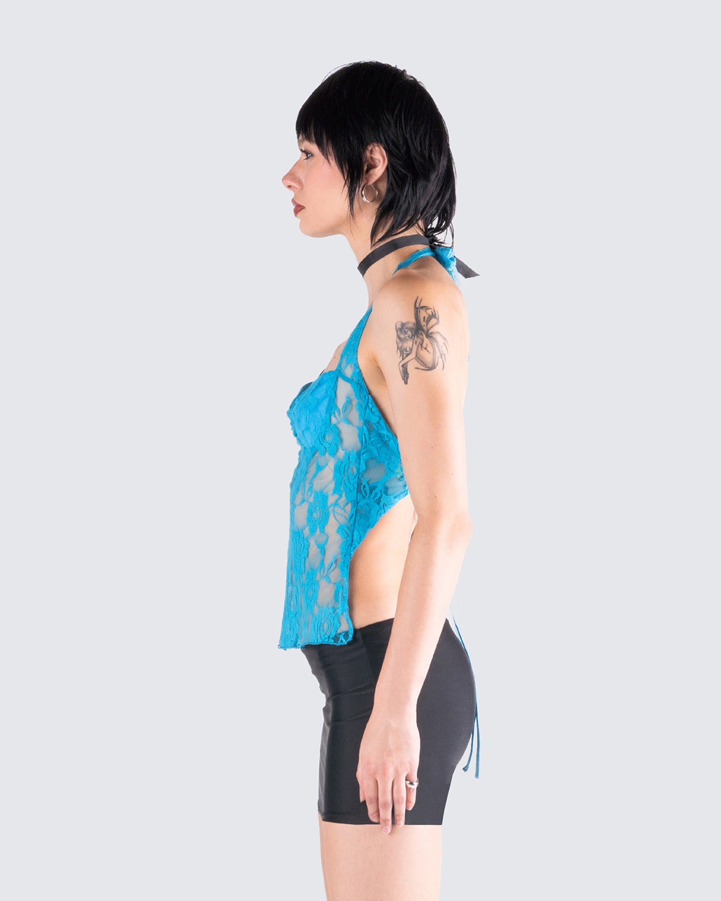 Mali Turquoise Lace Halter Top