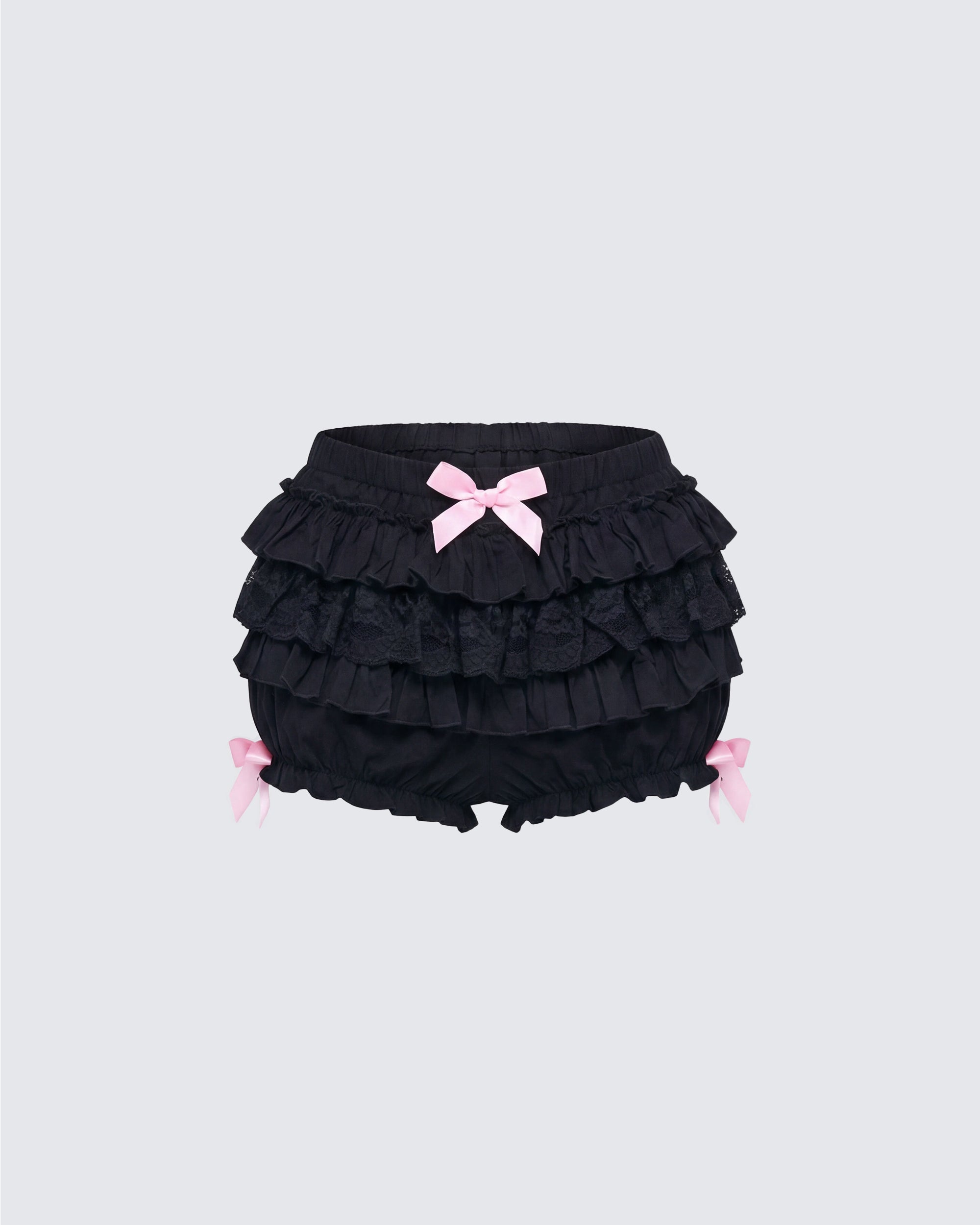 Black Ruffle Shorts - Lace Trim Lounge Sleep – FINESSE